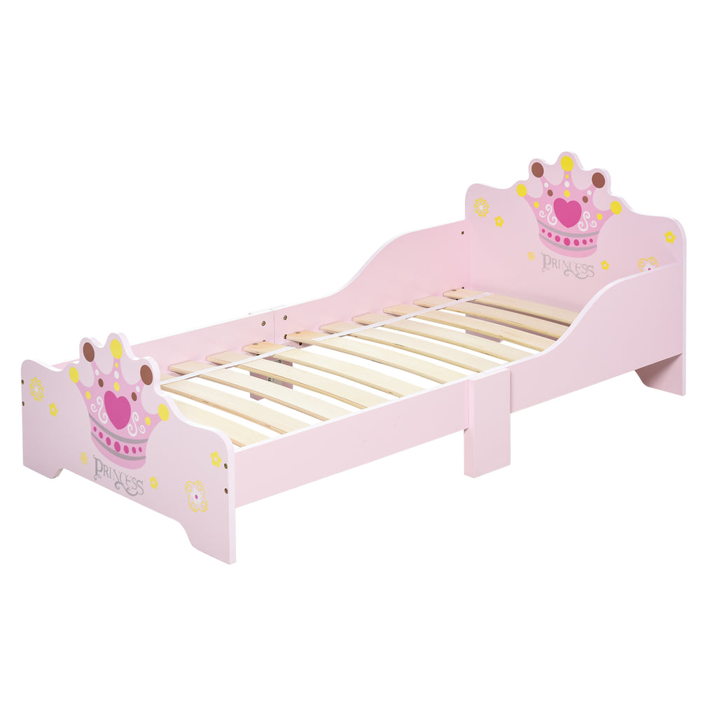 Low Kids Bed Frame with Princess Crown Headboard