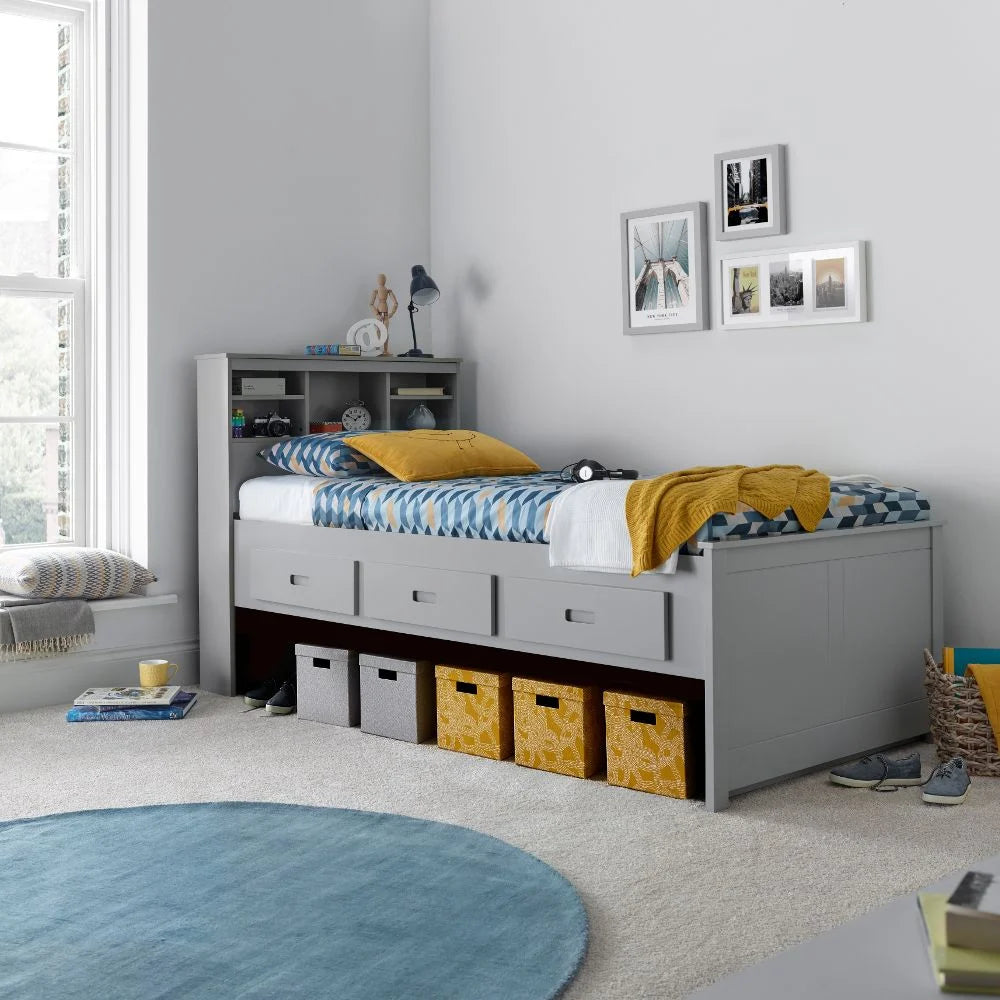 Grey Wooden Day Bed with Optional Guest Bed - 3ft Single | Veera