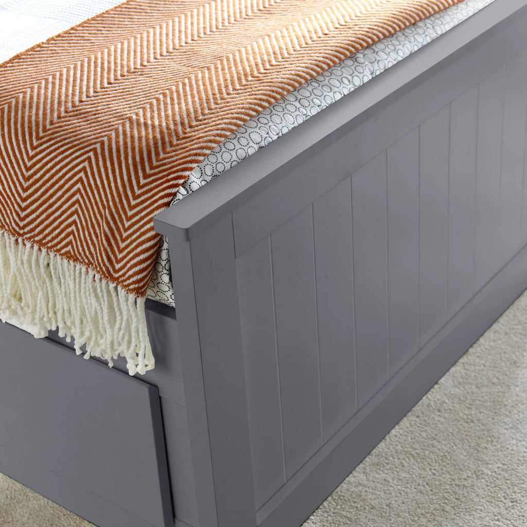 Enzo Grey Wooden 3 Drawer Bookcase Storage Bed Frame - 3ft Single