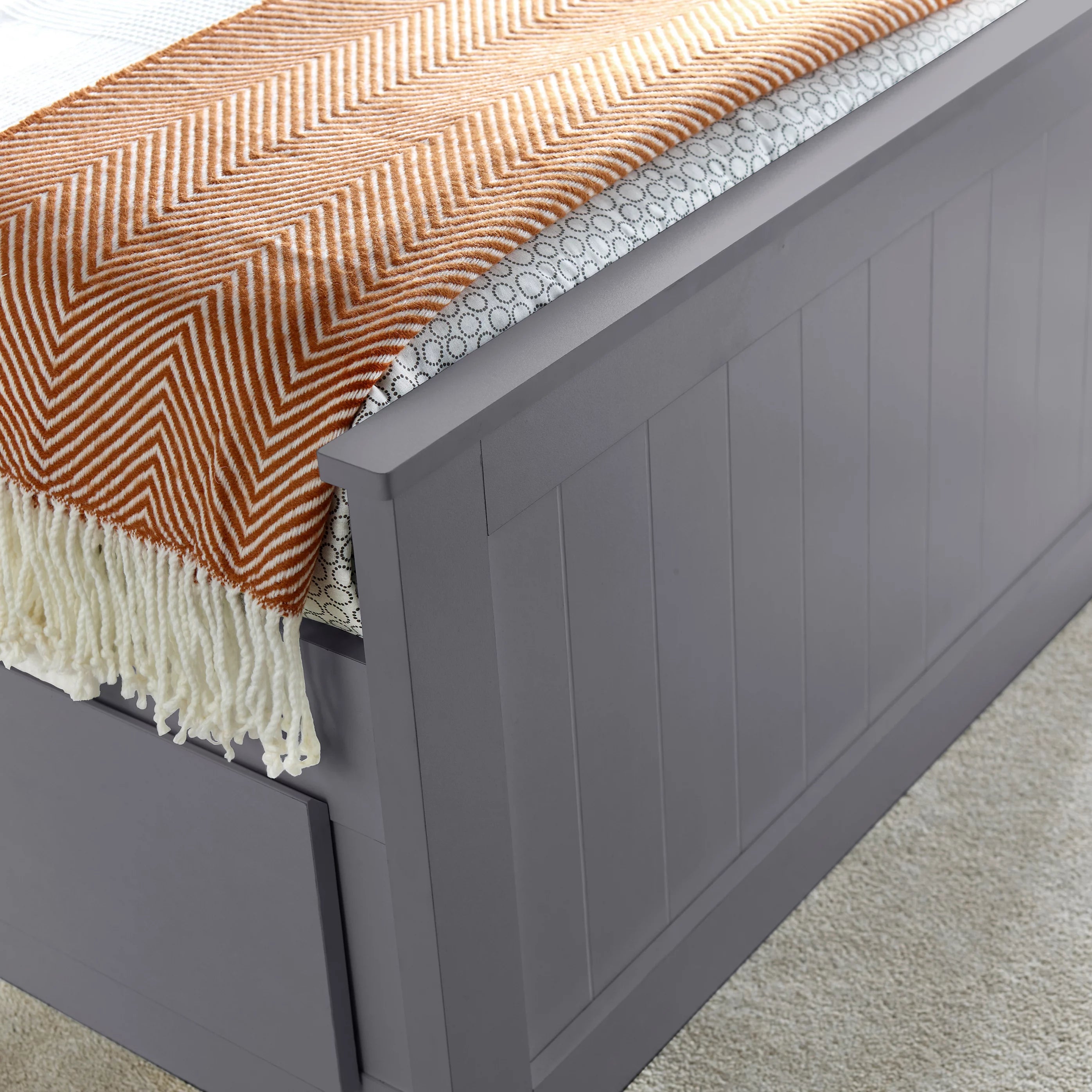 Enzo Grey Wooden 3 Drawer Bookcase Storage Bed Frame - 3ft Single