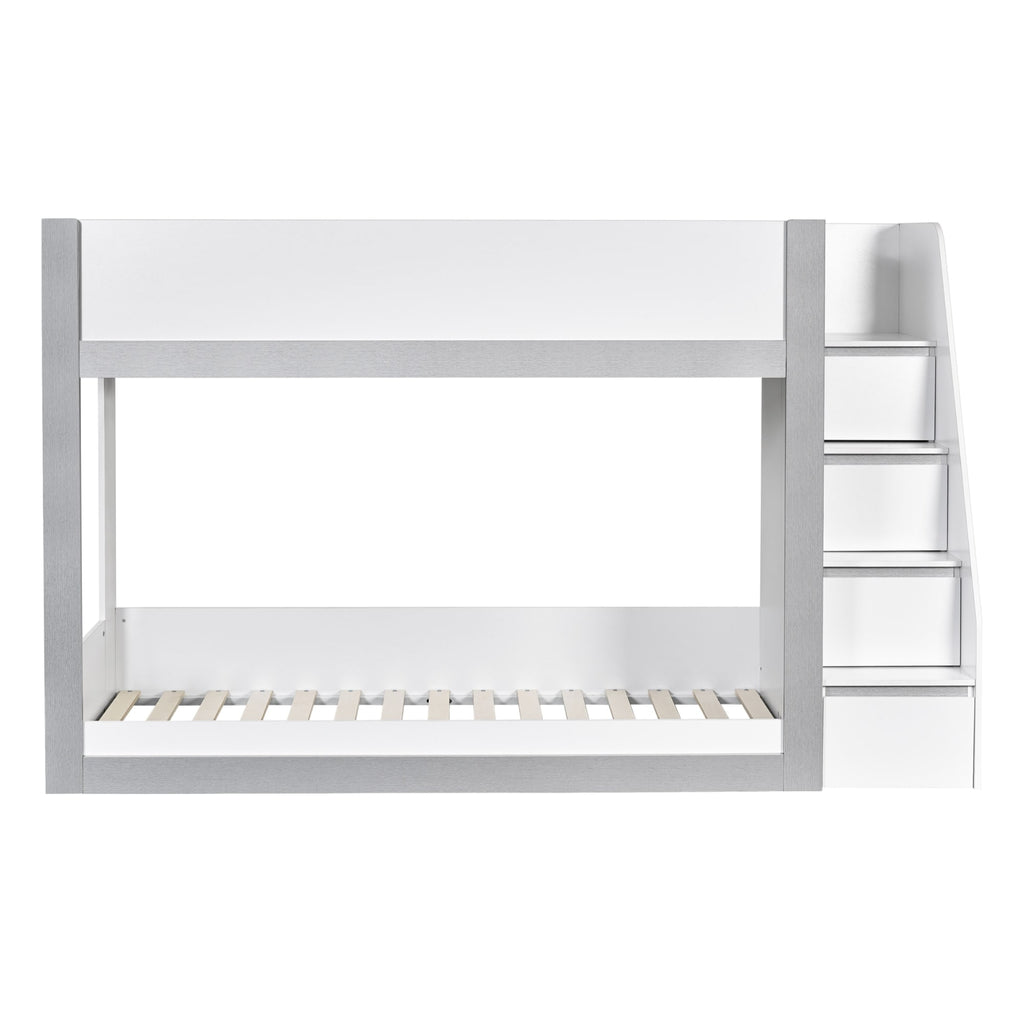 Gaia 3ft Single Bunk Bed - White and Silver