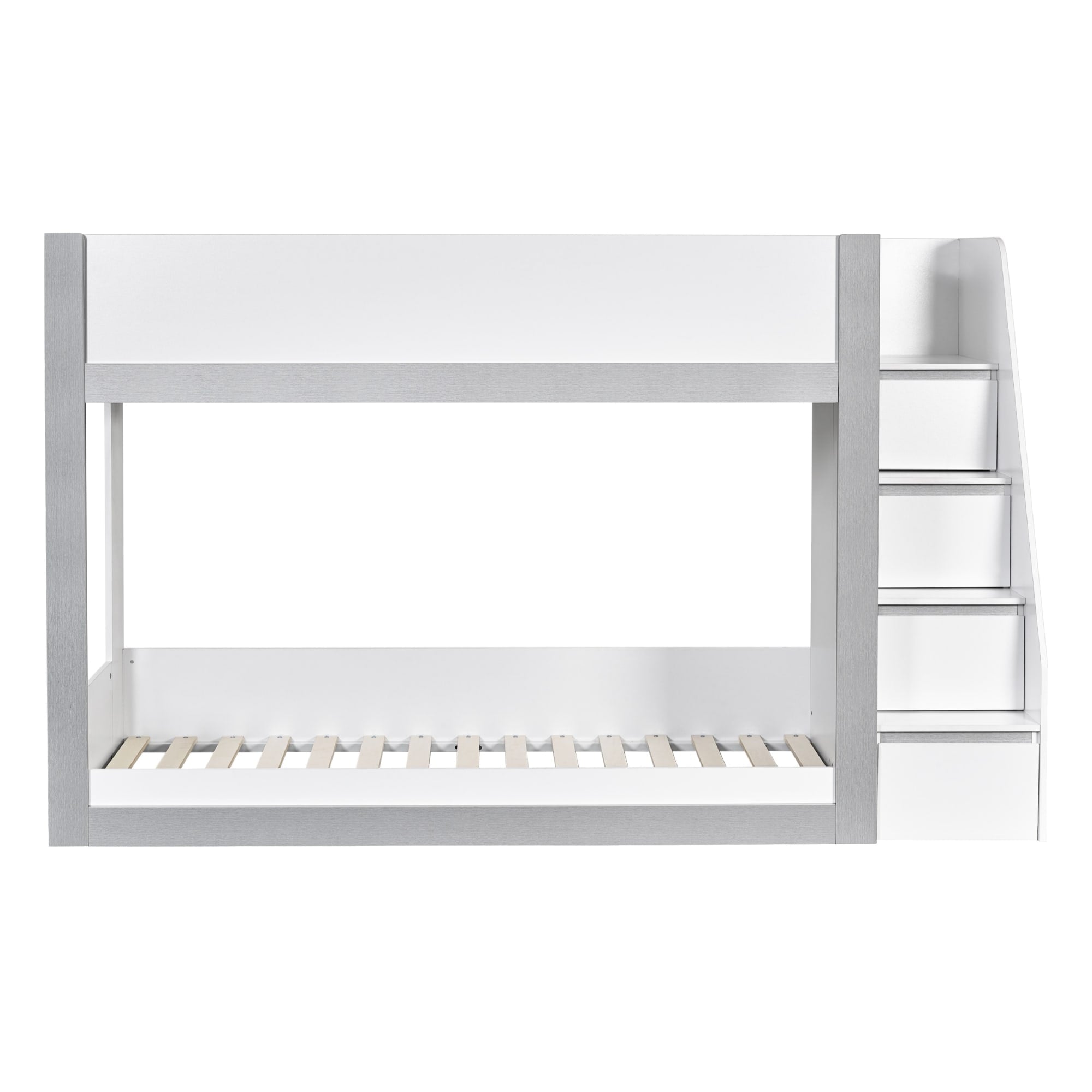 Gaia 3ft Single Bunk Bed - White and Silver