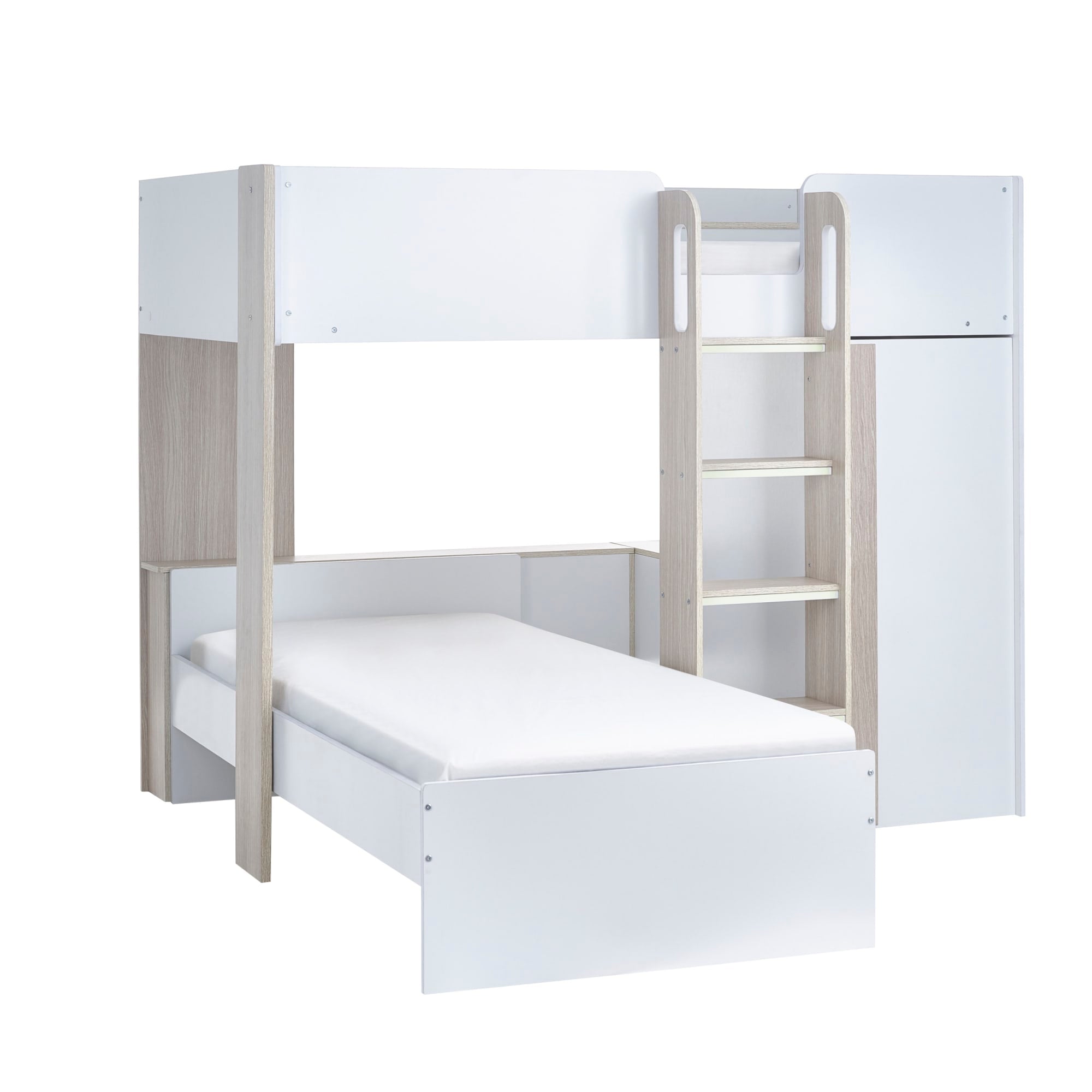 Horizon Bunk Bed - Pale Wood And White