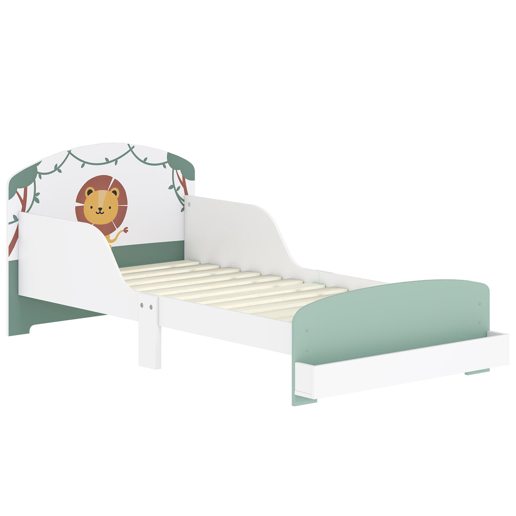 Low Kids Bed Frame with Lion Headboard