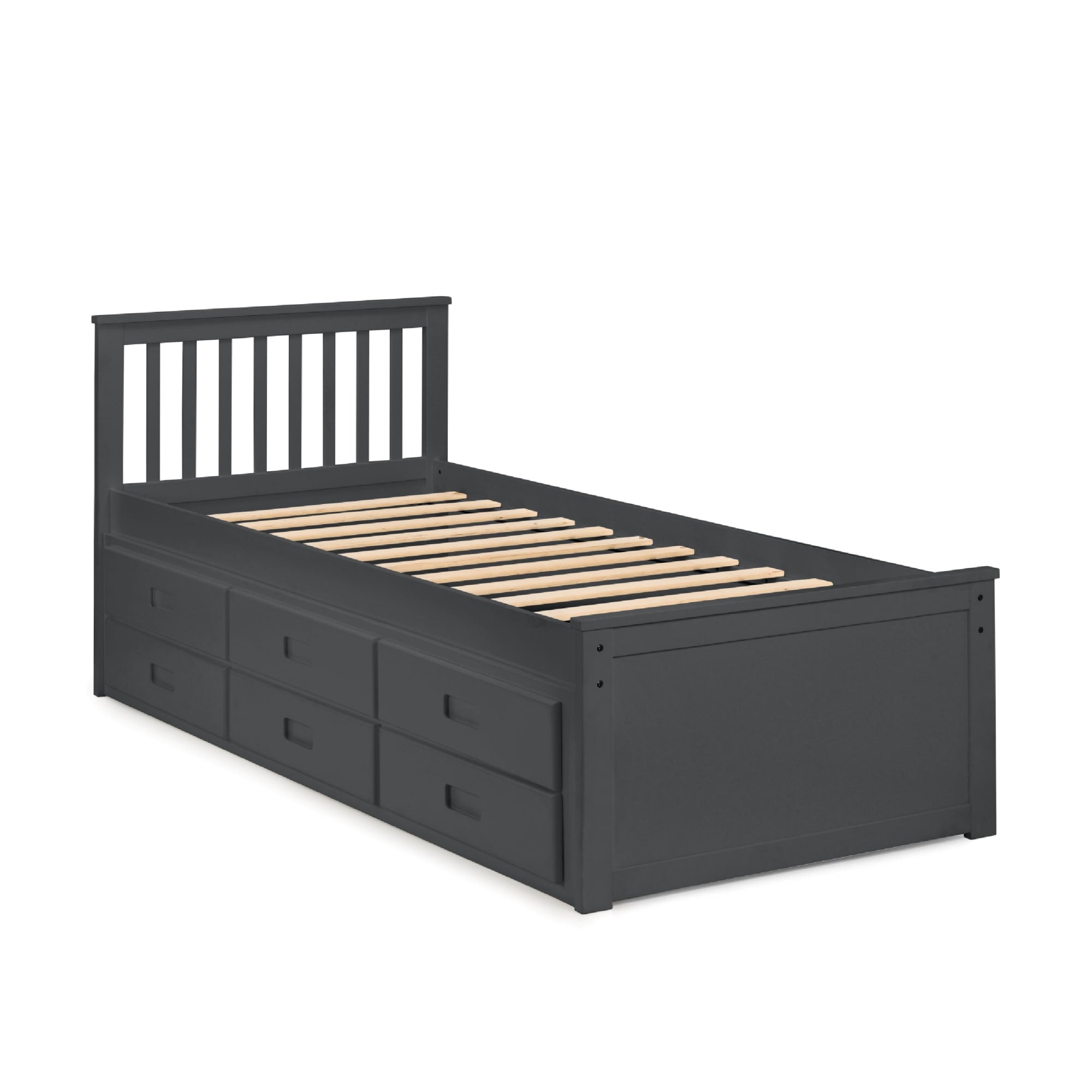 Zara 3ft Single Wooden Guest Bed Frame – Anthracite