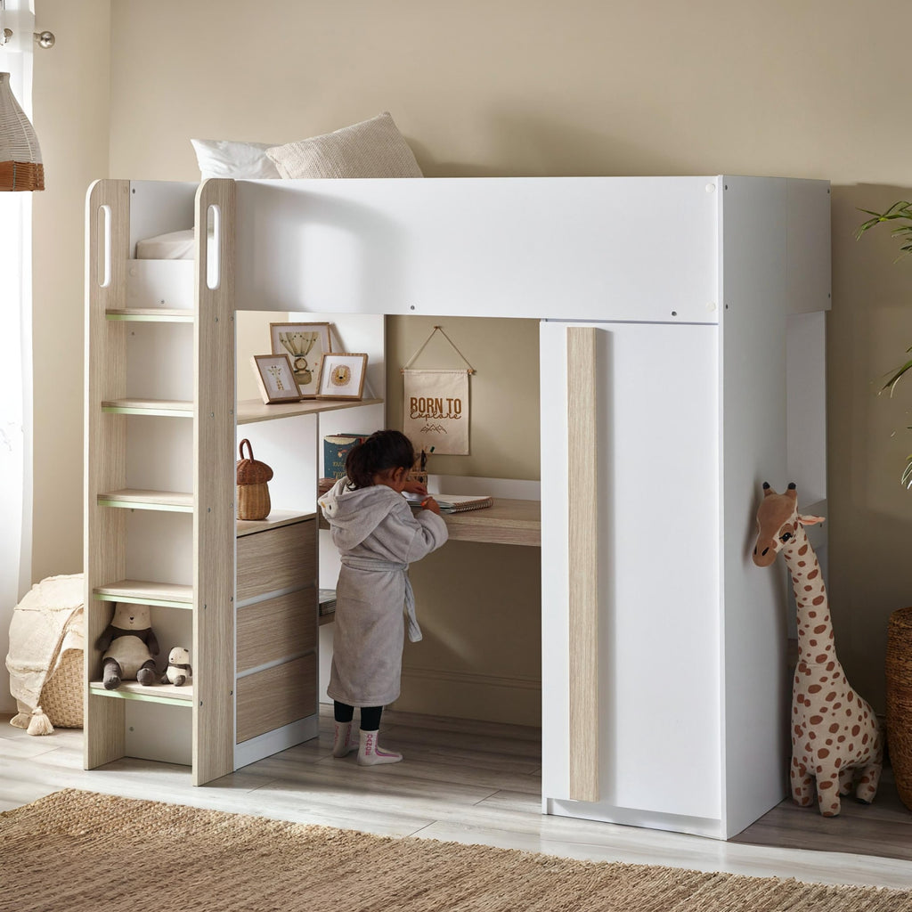Ocean High Sleeper Pale Wood & White