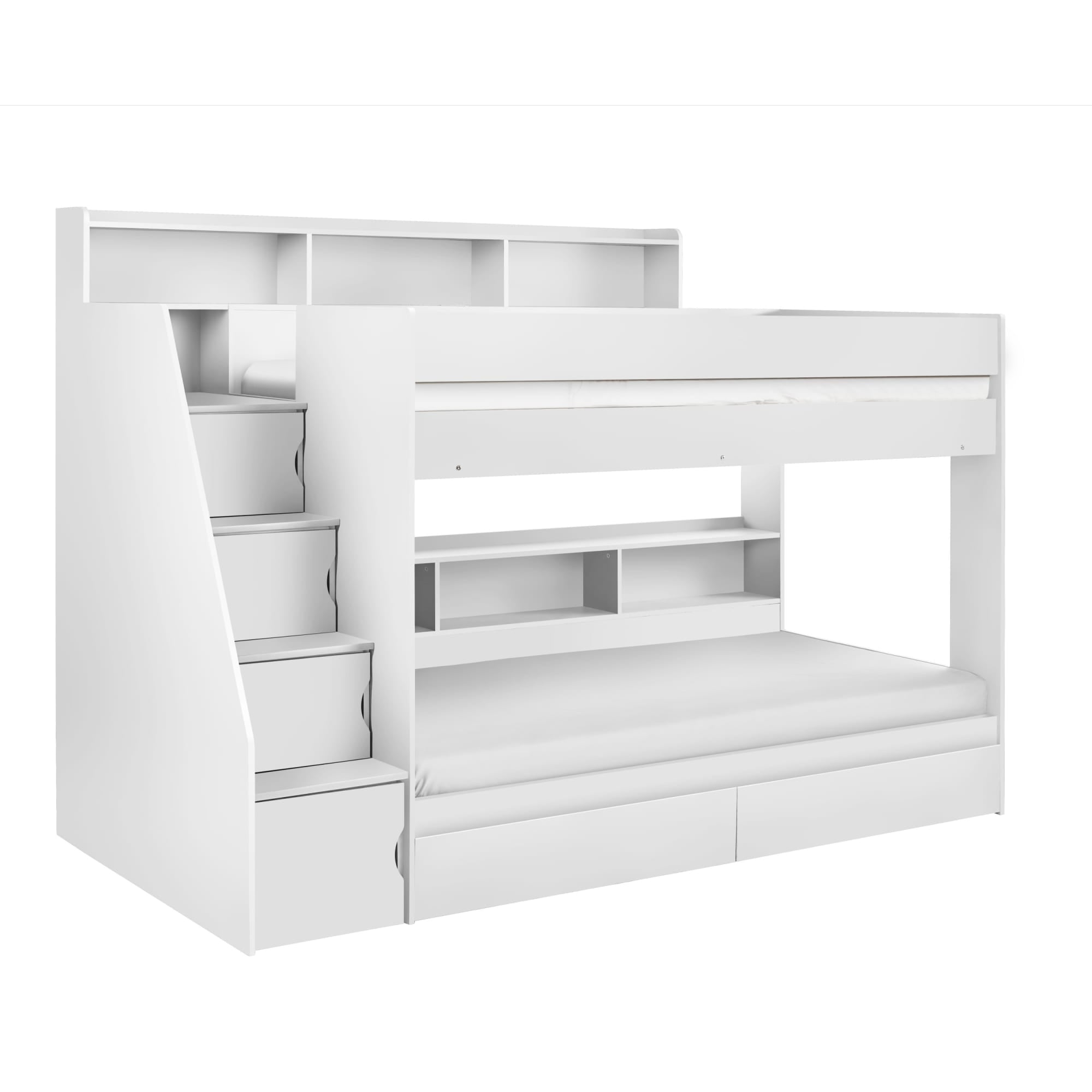 Camelot Staircase Bunk All White