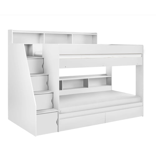 Camelot Staircase Bunk All White