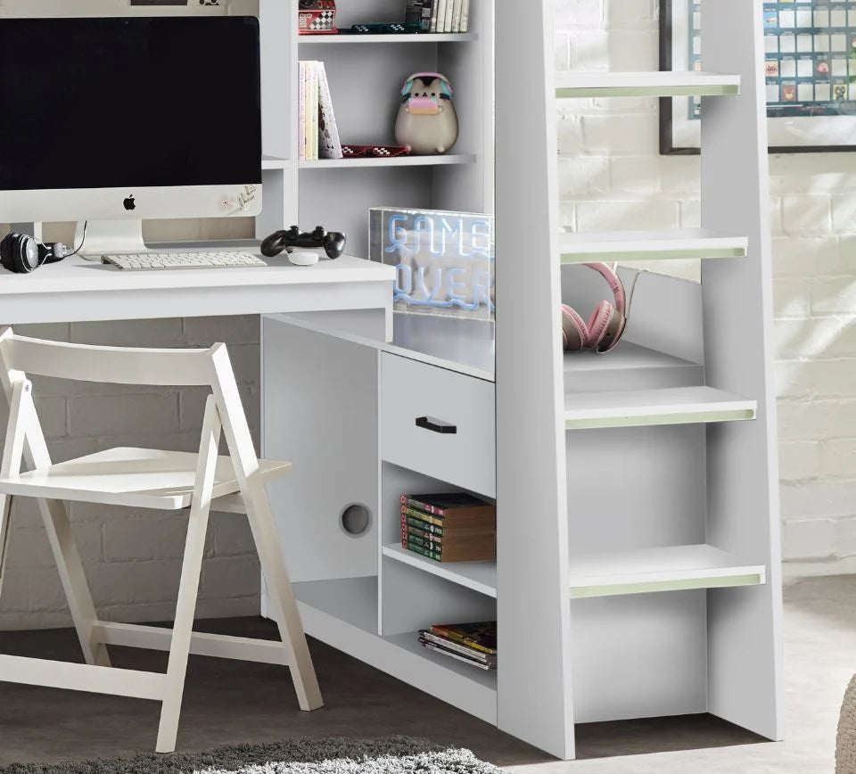 Apollo Gaming High Sleeper Bed – White
