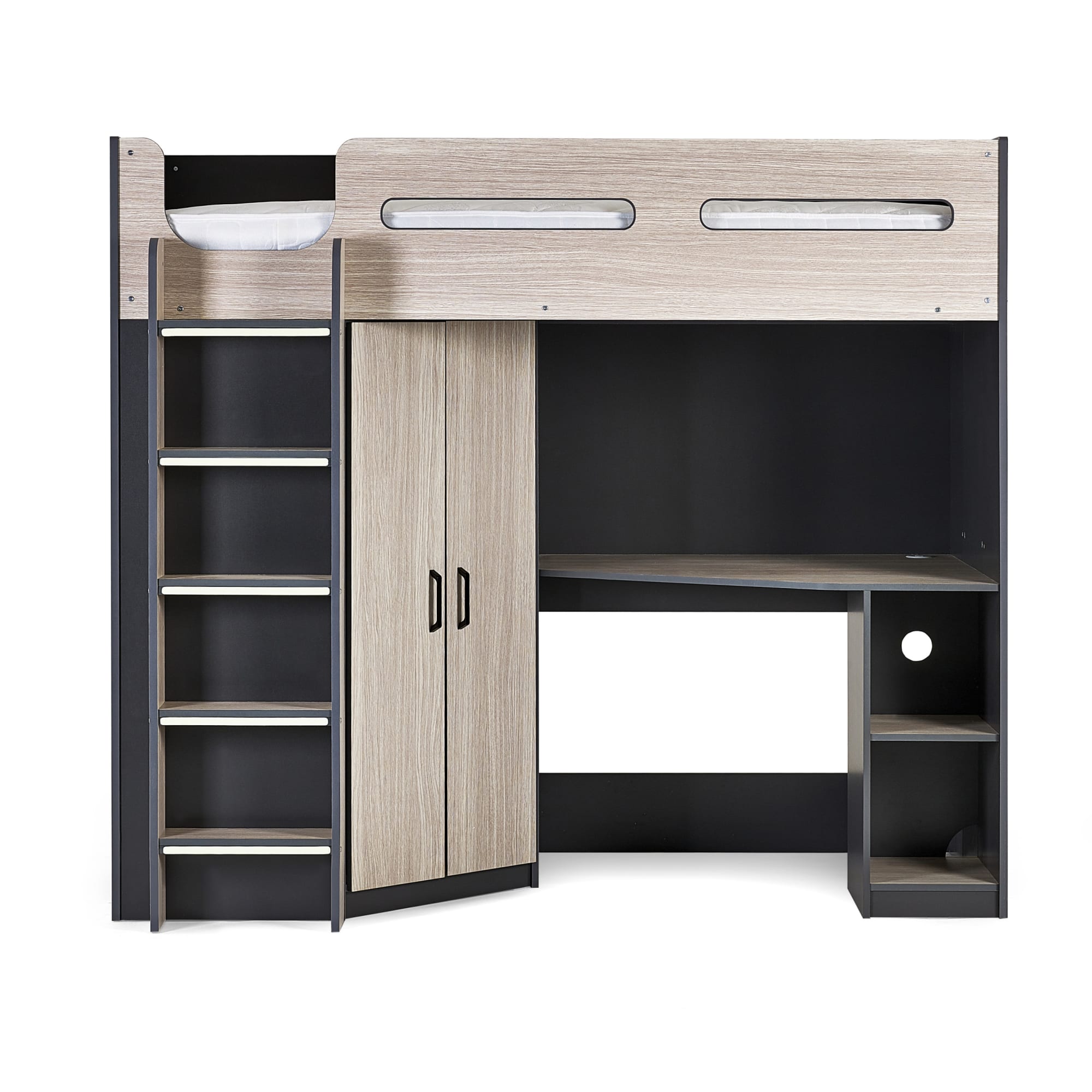 Hercules High Sleeper - Woodgrain & Anthracite