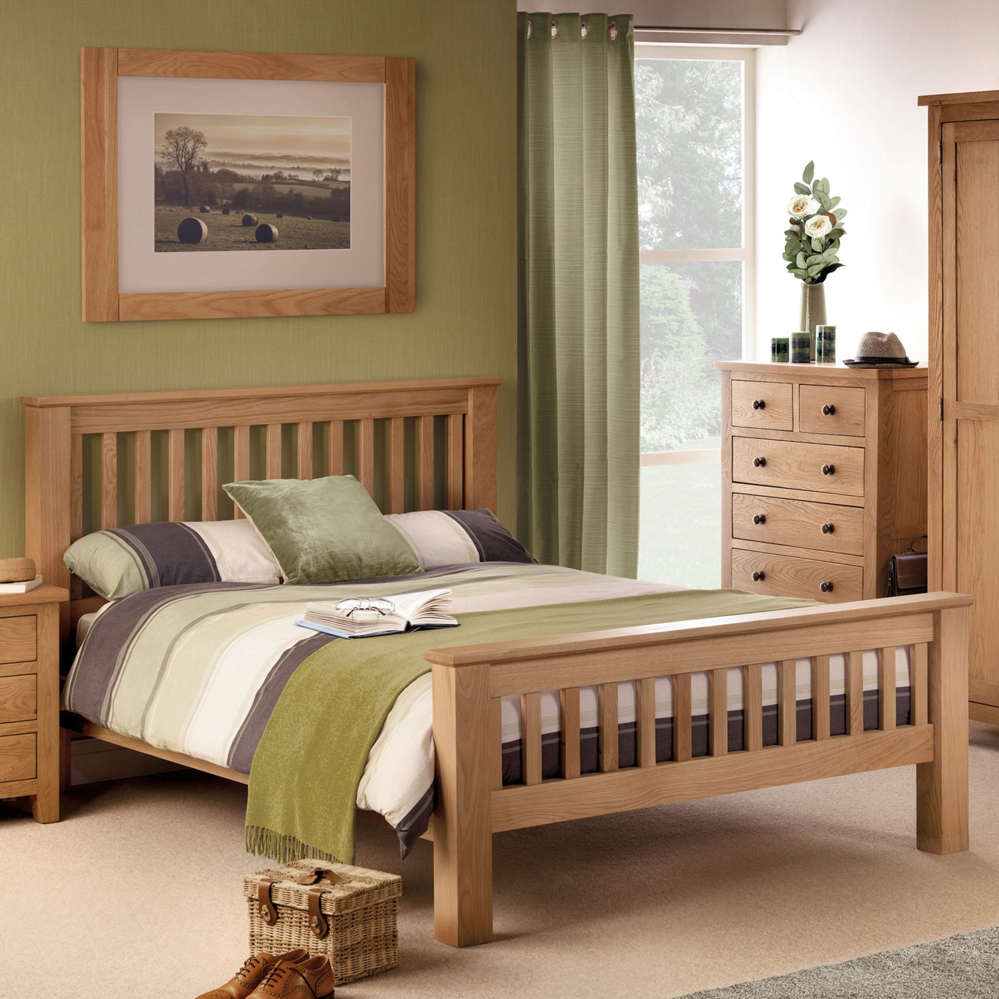 Amsterdam Oak High Footend 135cm Double Bed