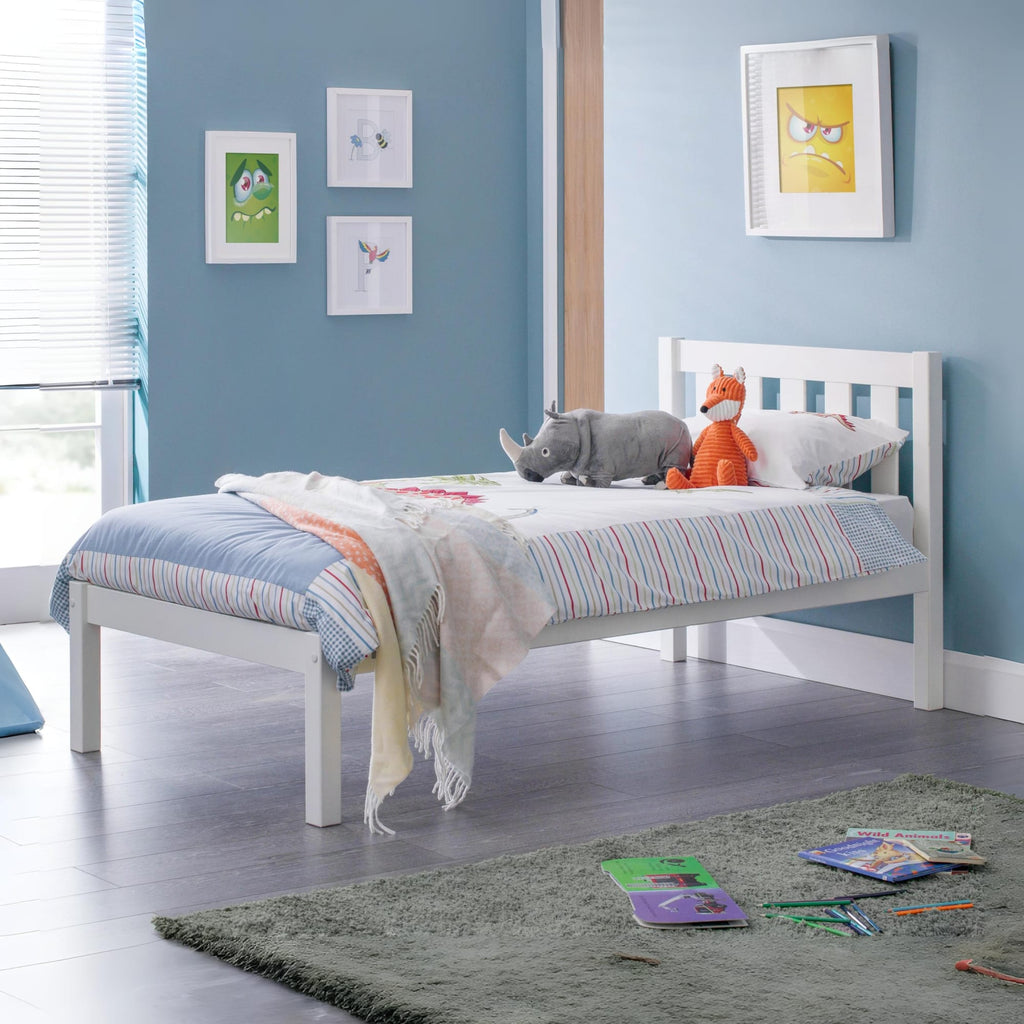 Luna 90cm Single Bed - Surf White
