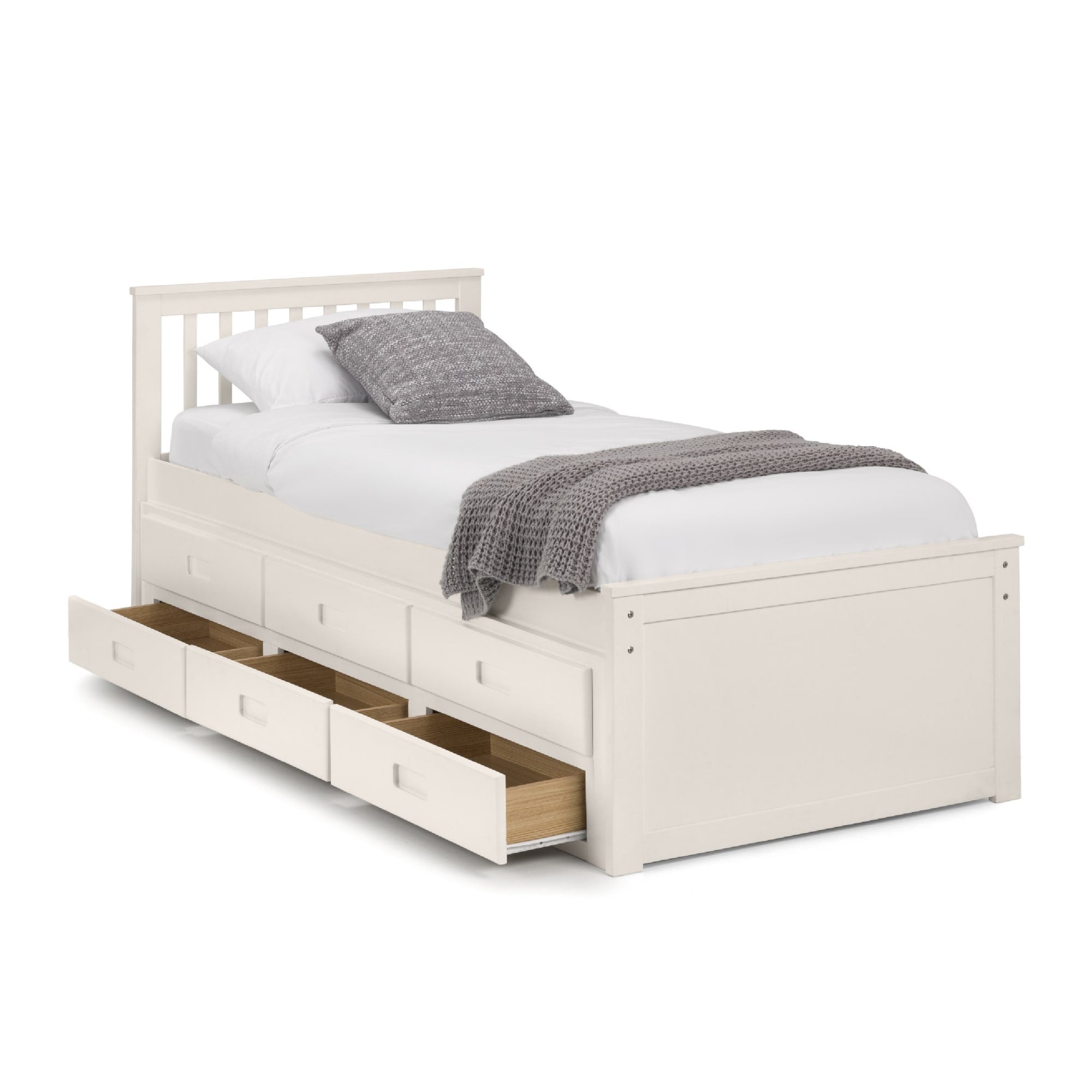 Zara 3ft Single Wooden Guest Bed Frame – White