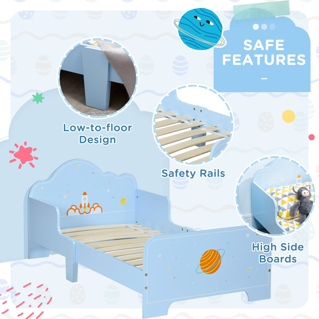 Low Kids Bed Frame with Space Headboard
