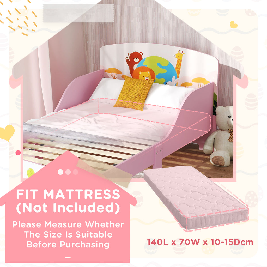Low Kids Bed Frame with Animal Headboard