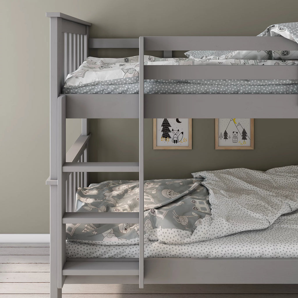 Grey Wooden Bunk Bed - 3ft Single | Carra