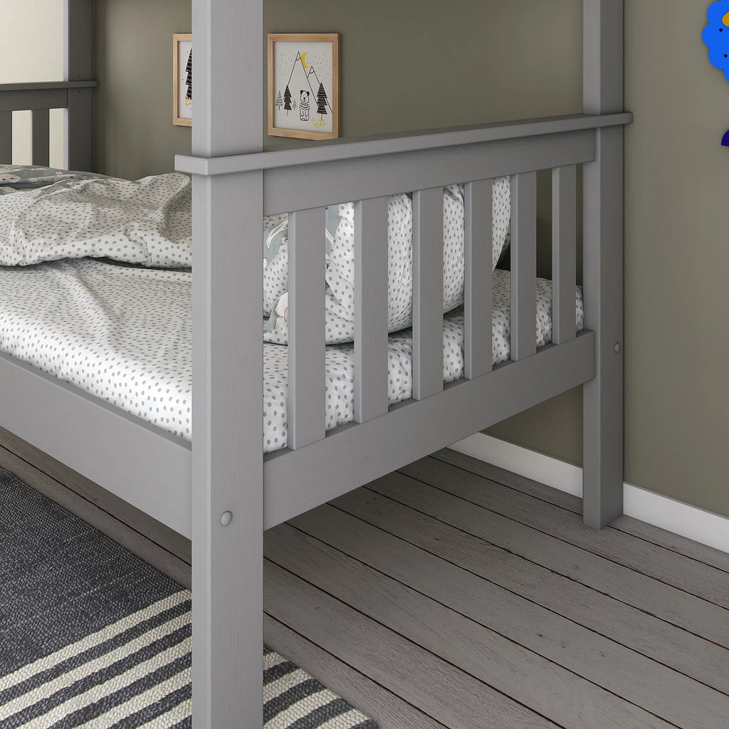 Grey Wooden Bunk Bed - 3ft Single | Carra