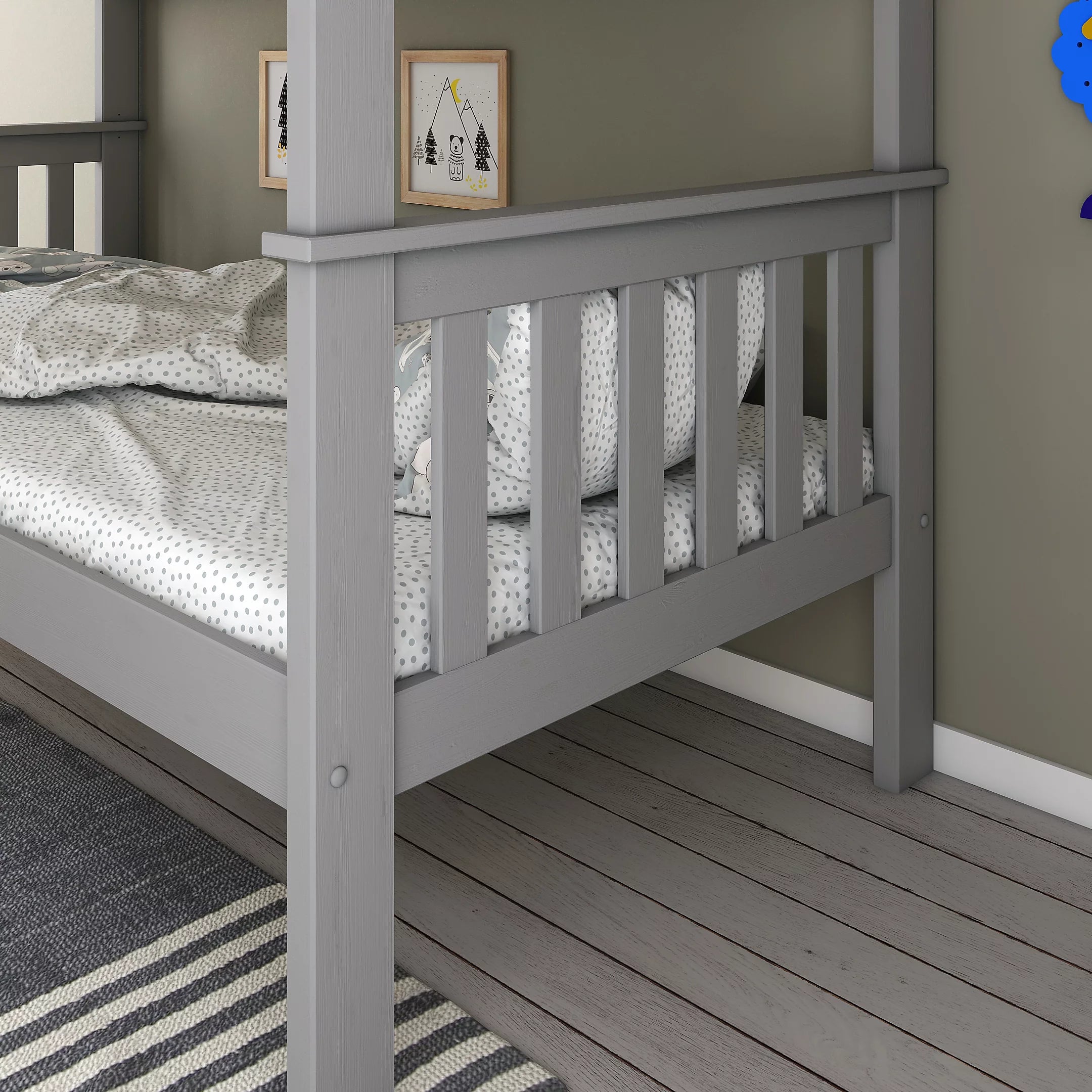 Grey Wooden Bunk Bed - 3ft Single | Carra