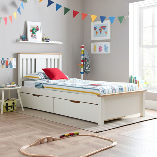 White Wooden Bed - 3ft Single | Chester