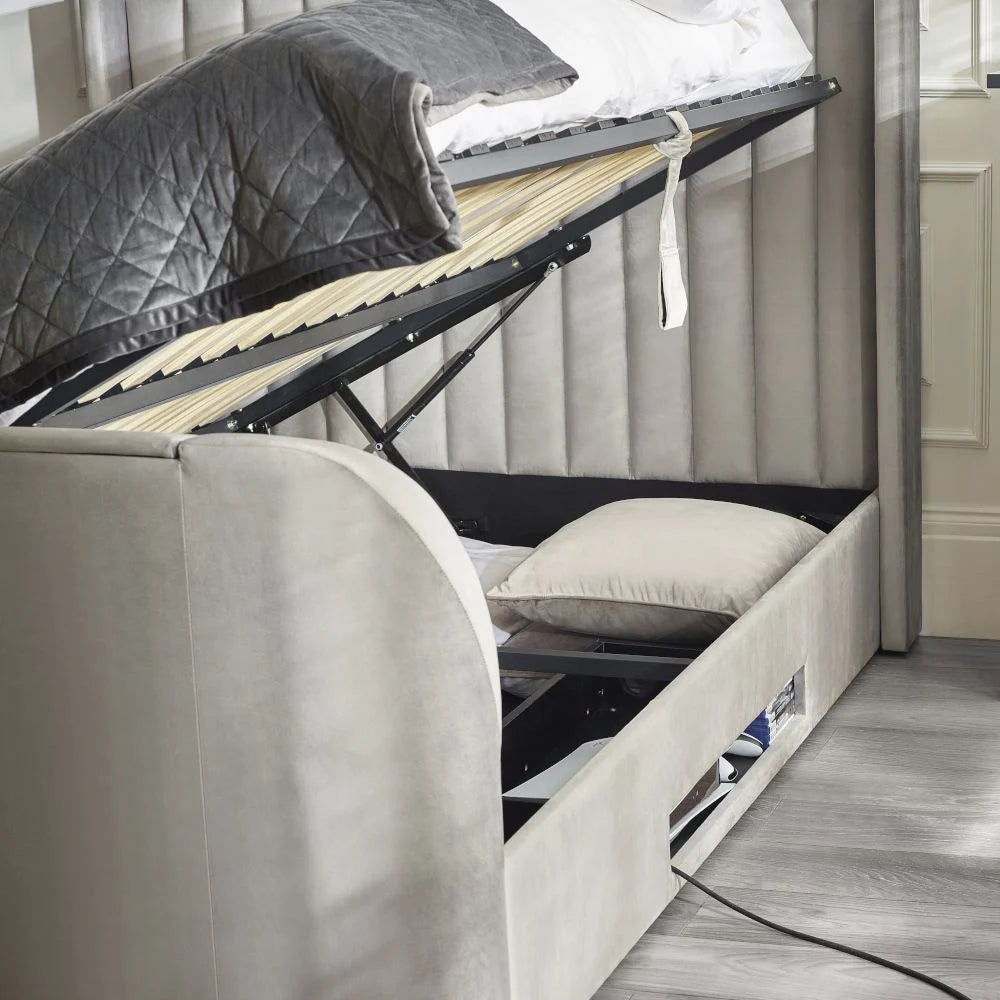 Clara Ottoman TV Bed 135cm - Light Grey