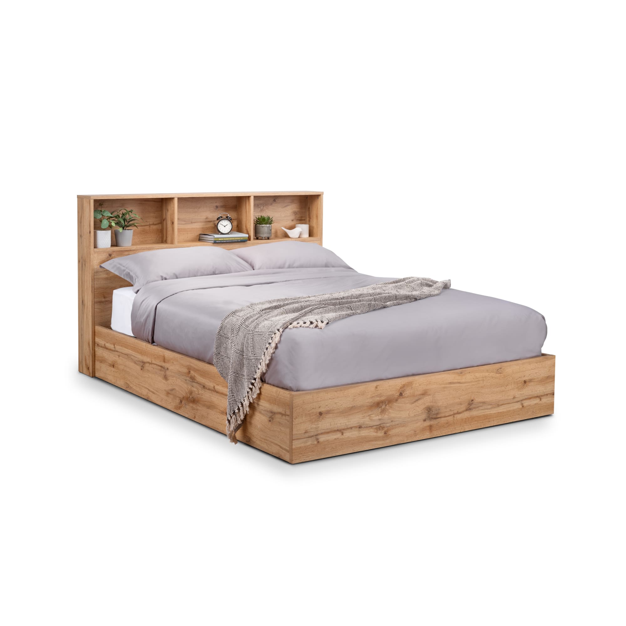 Bali Ottoman Storage 135cm Double Bed - Light Oak