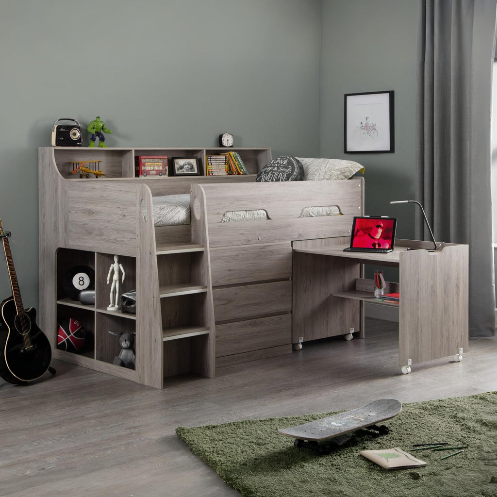 Jupiter Mid Sleeper Bed – Grey Oak