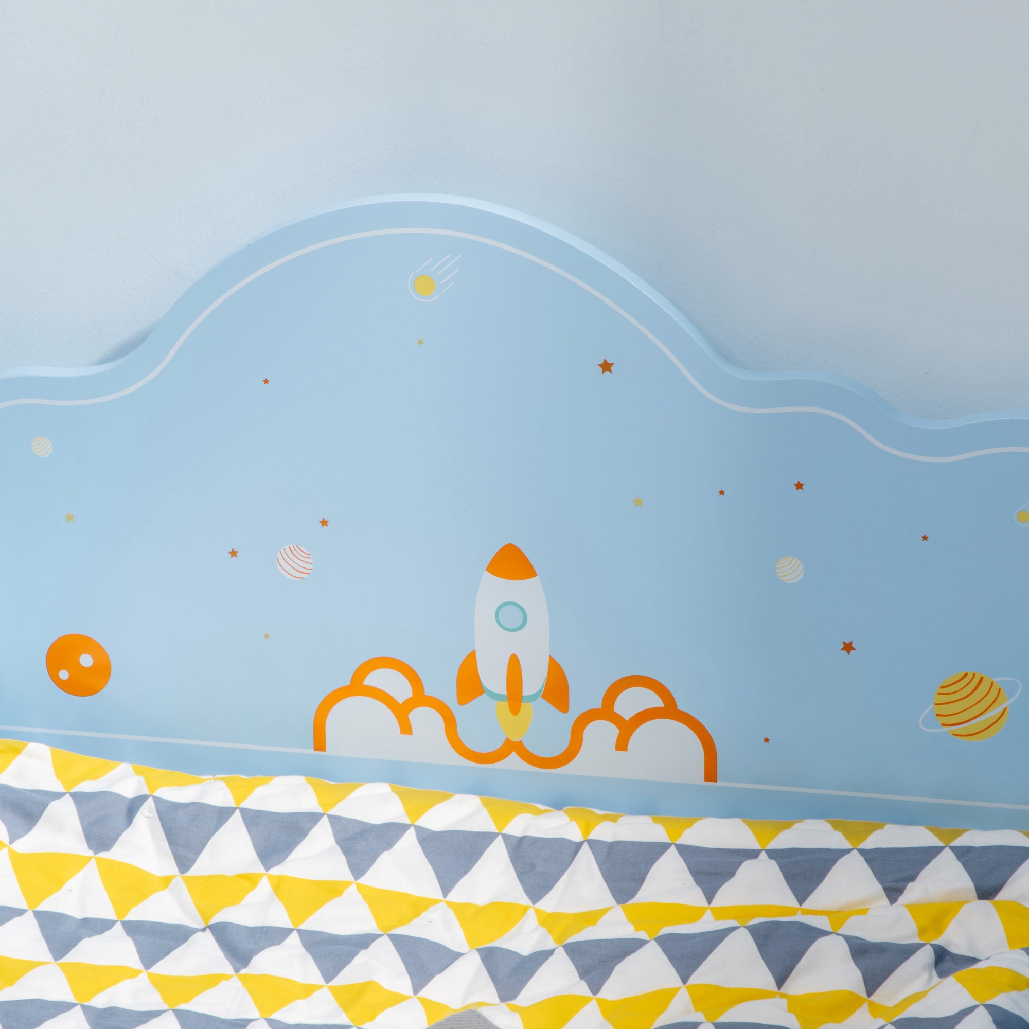 Low Kids Bed Frame with Space Headboard