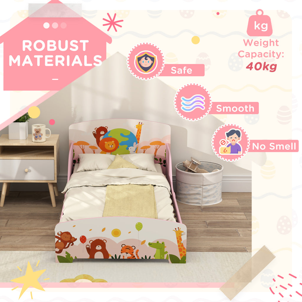 Low Kids Bed Frame with Animal Headboard