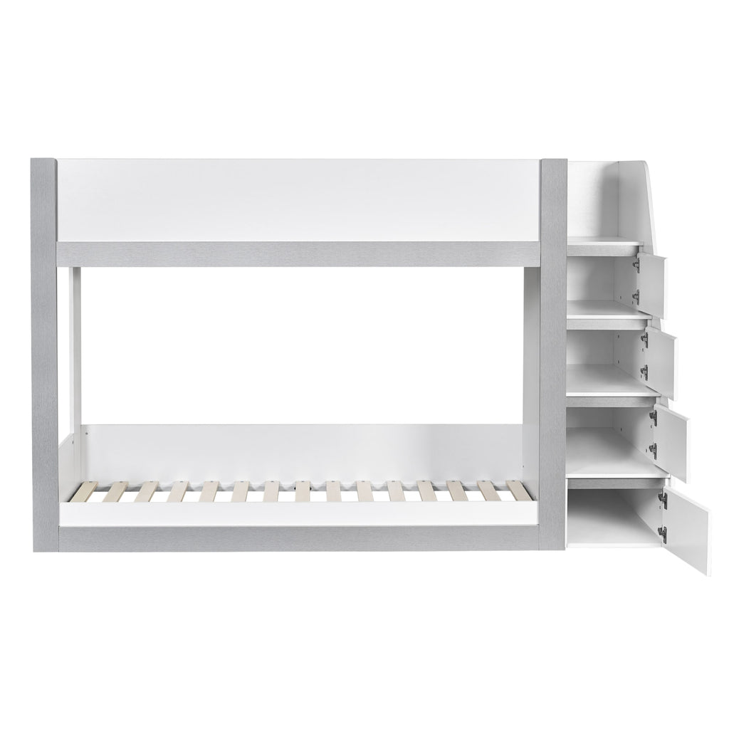 Gaia 3ft Single Bunk Bed - White and Silver