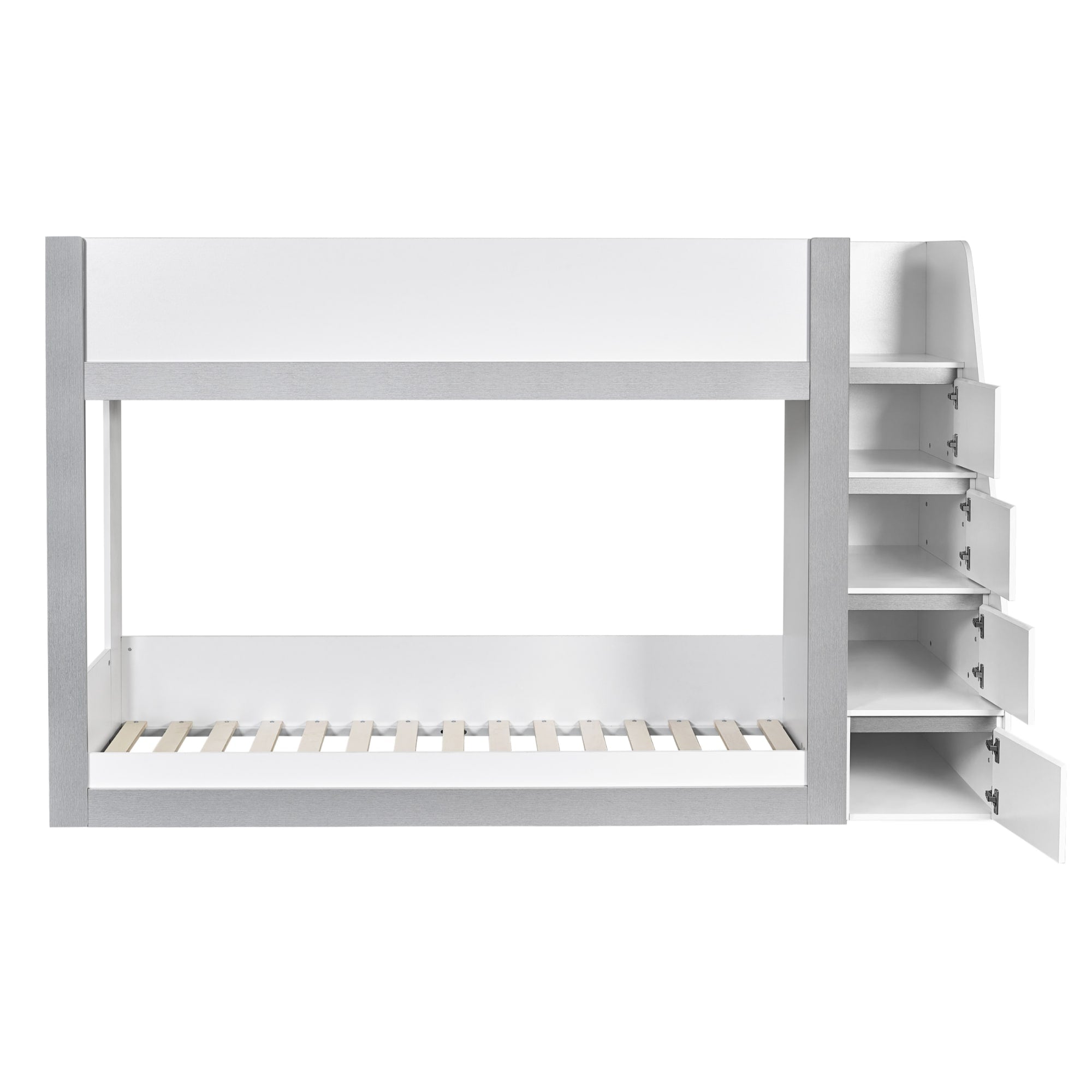 Gaia 3ft Single Bunk Bed - White and Silver