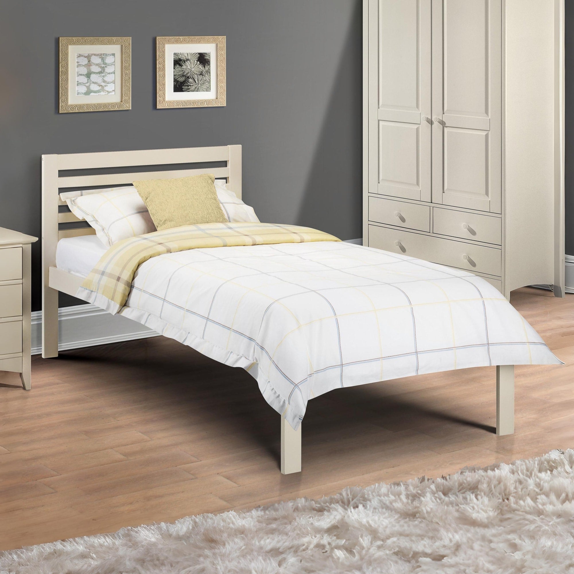 Slocum 90cm Bed Stone White