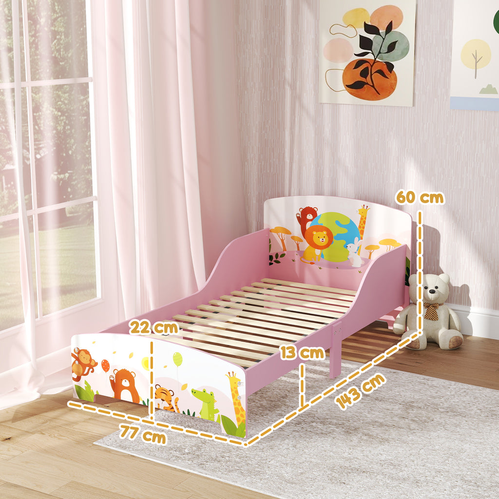 Low Kids Bed Frame with Animal Headboard