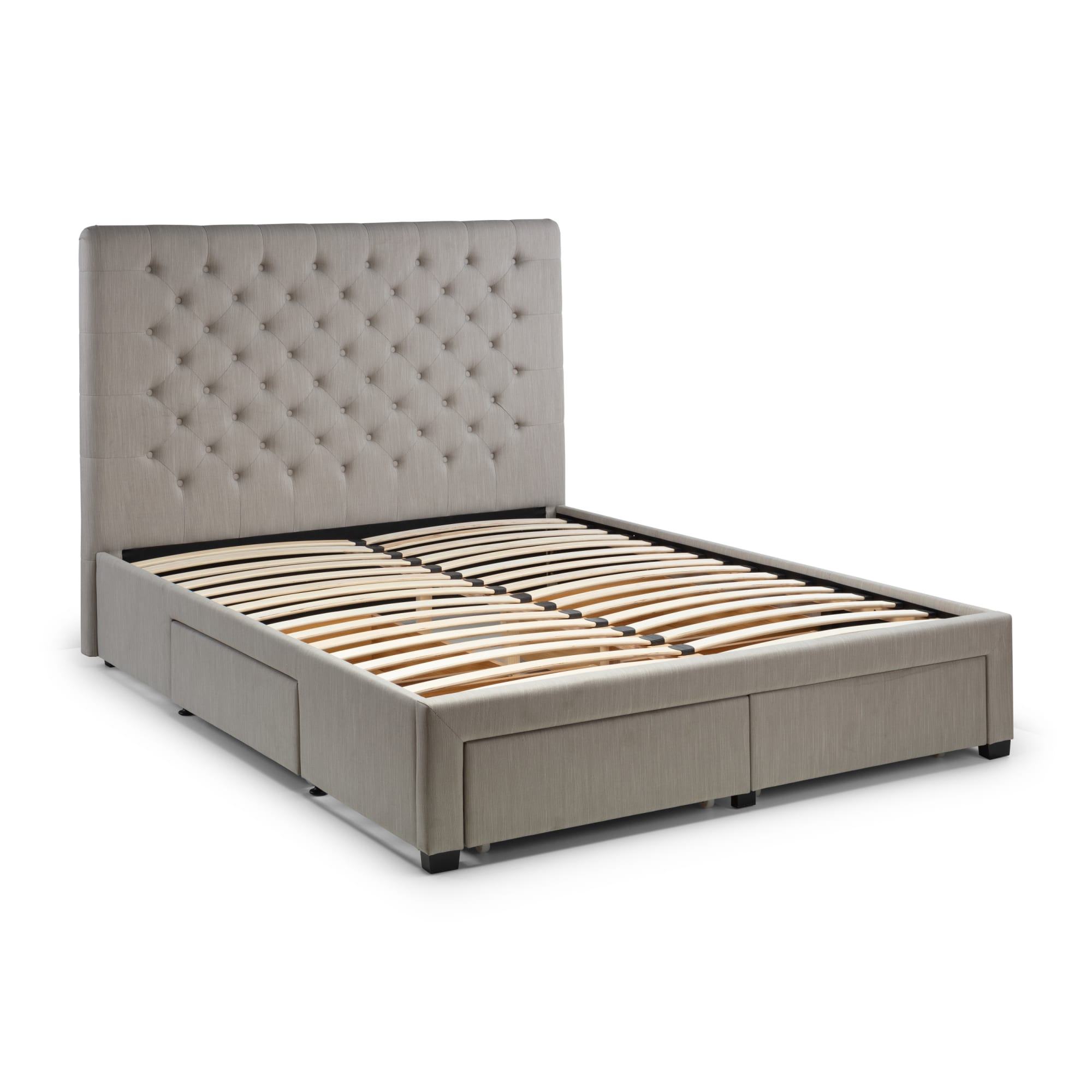 Wilton 4 Drawer 135cm Double Bed - Grey Linen