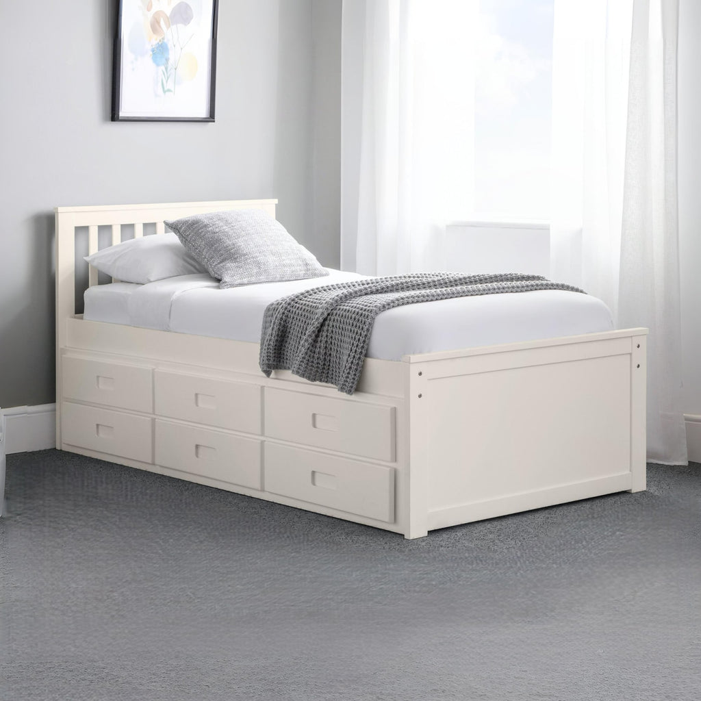 Zara 3ft Single Wooden Guest Bed Frame – White