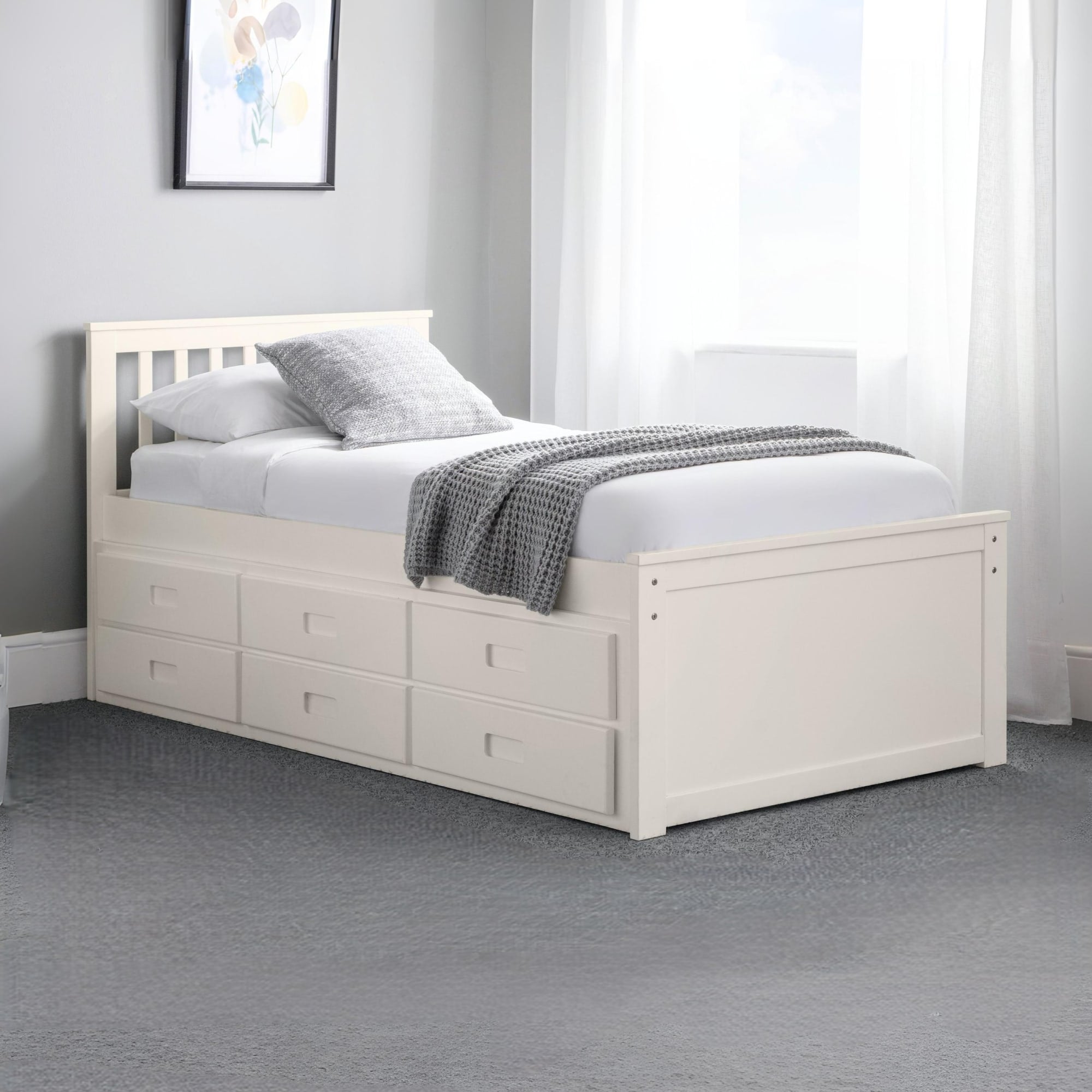 Zara 3ft Single Wooden Guest Bed Frame – White
