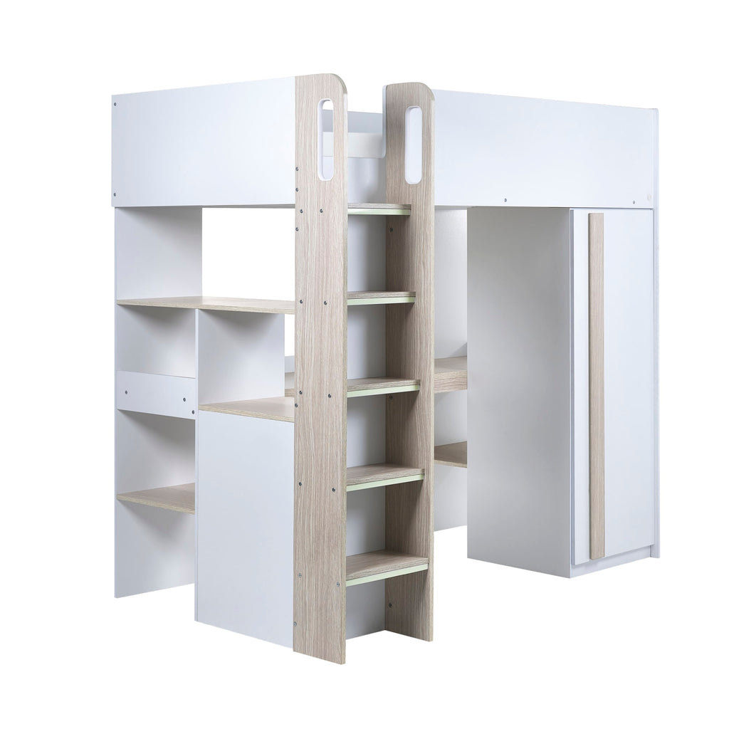 Ocean High Sleeper Pale Wood & White