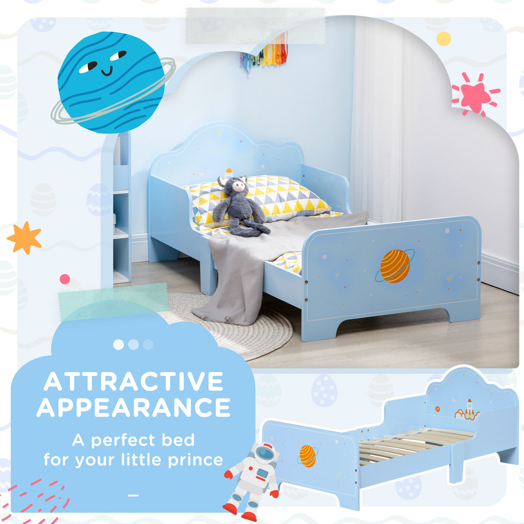 Low Kids Bed Frame with Space Headboard