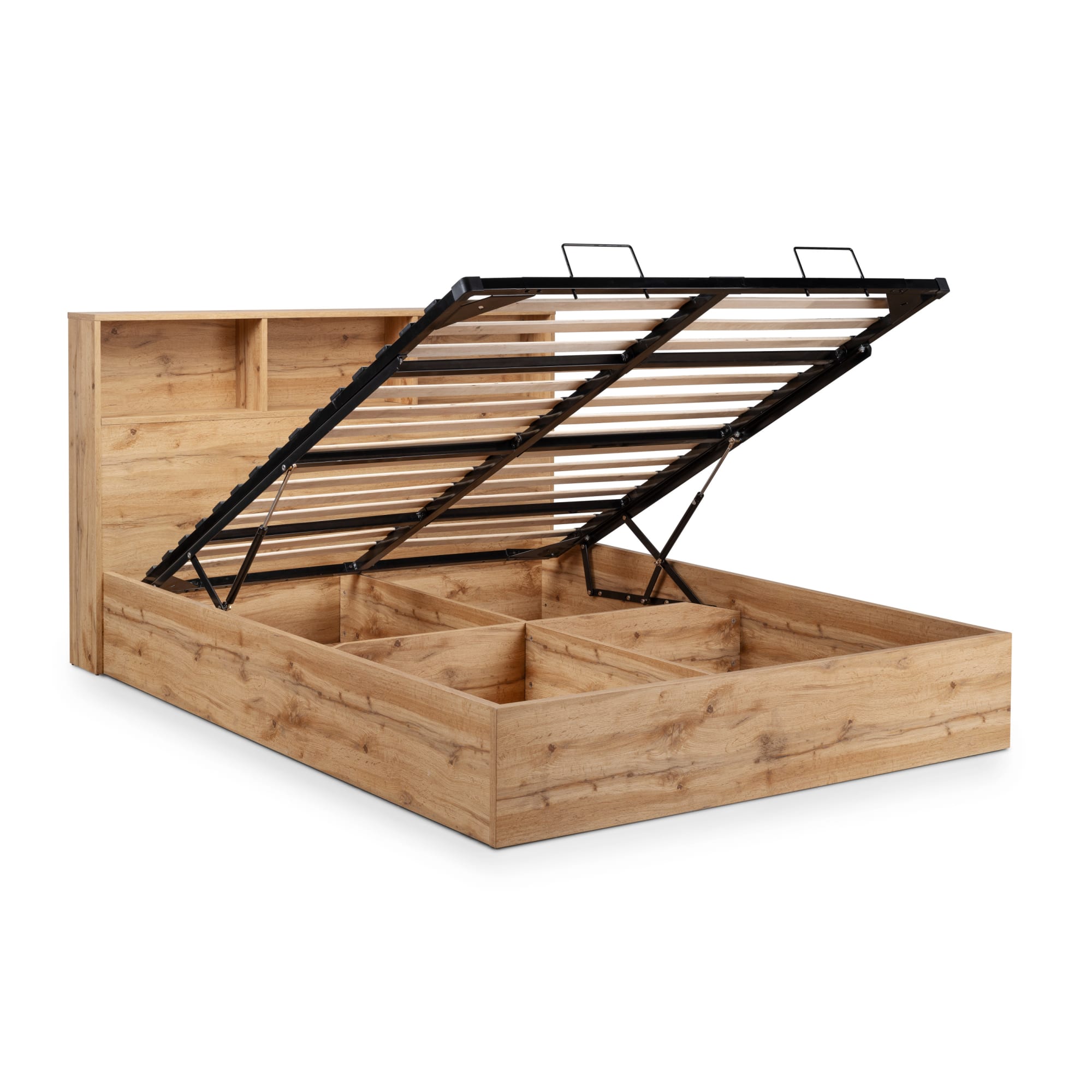 Bali Ottoman Storage 135cm Double Bed - Light Oak