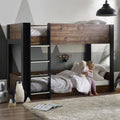 Solomon Wooden Bunk Bed – Rustic Oak & Black