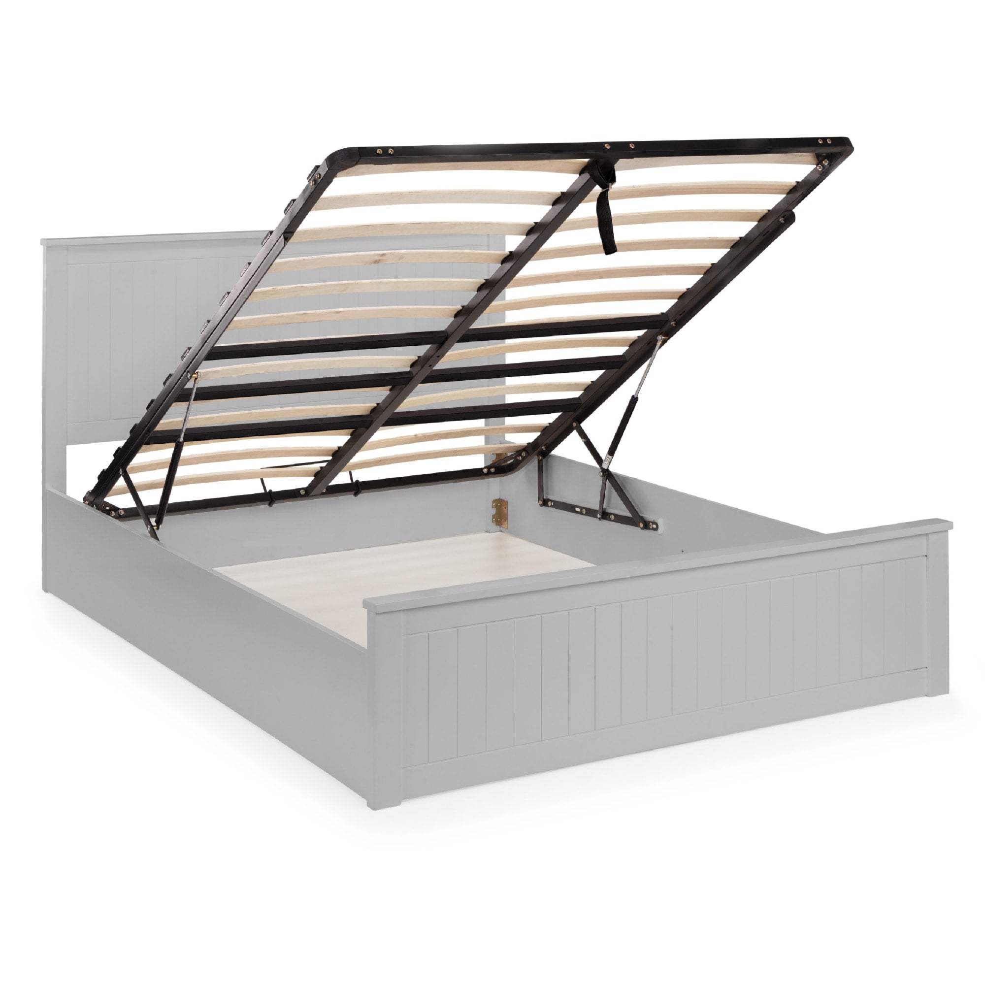 Maine Ottoman Storage 135cm Double Bed - Dove Grey