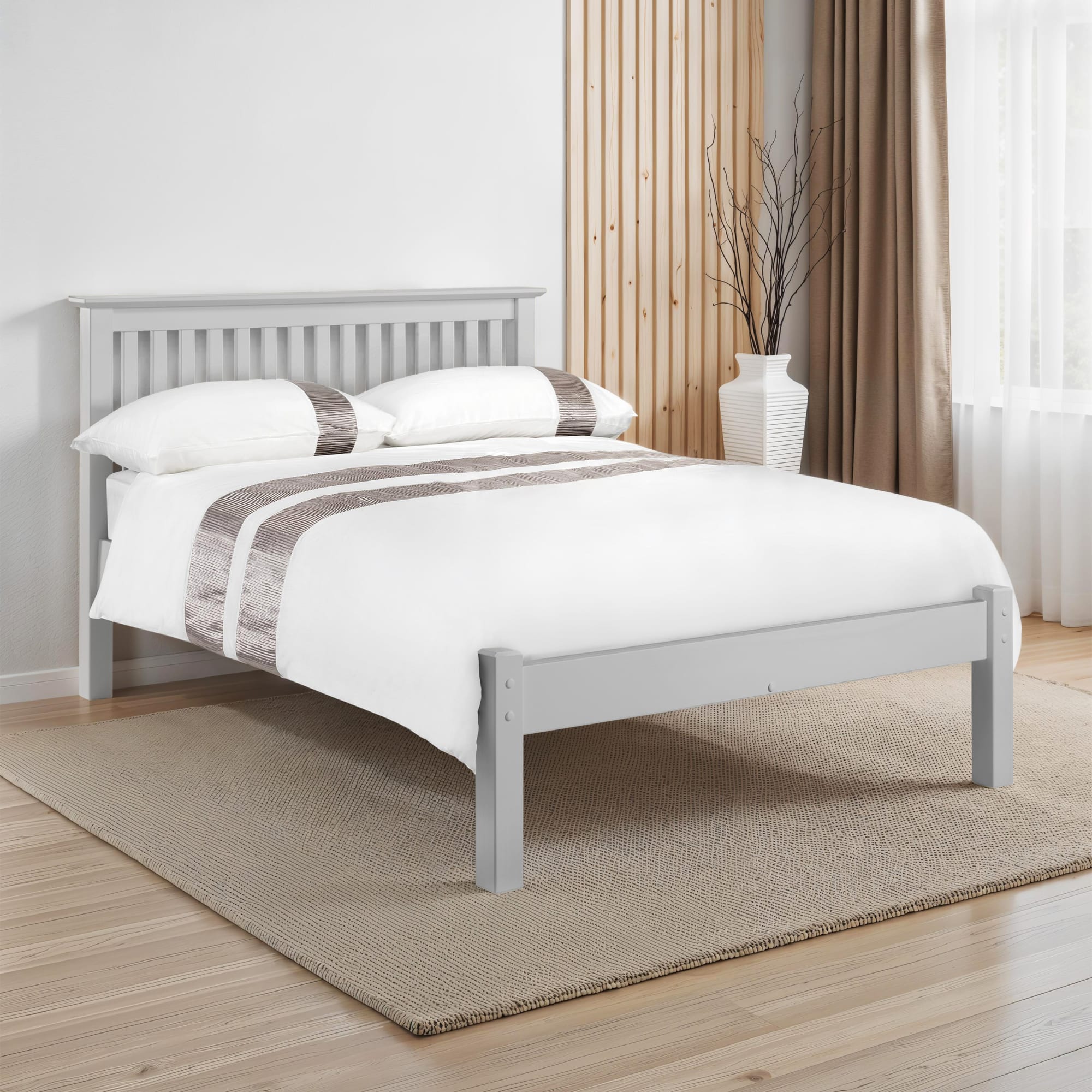 Barcelona Grey Low Footend 135cm Double Bed