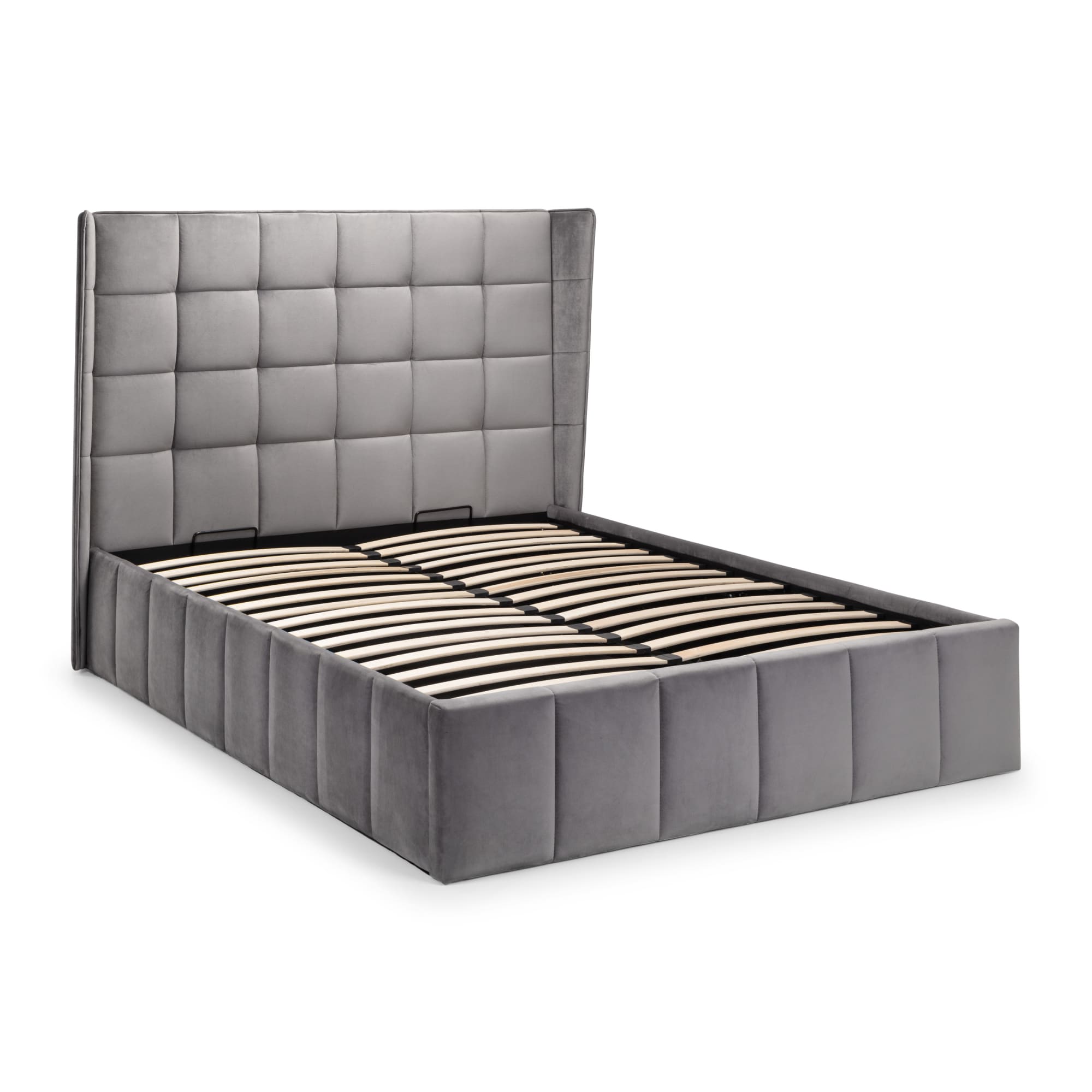 Gatsby Light Grey Ottoman Storage 135cm Double Bed