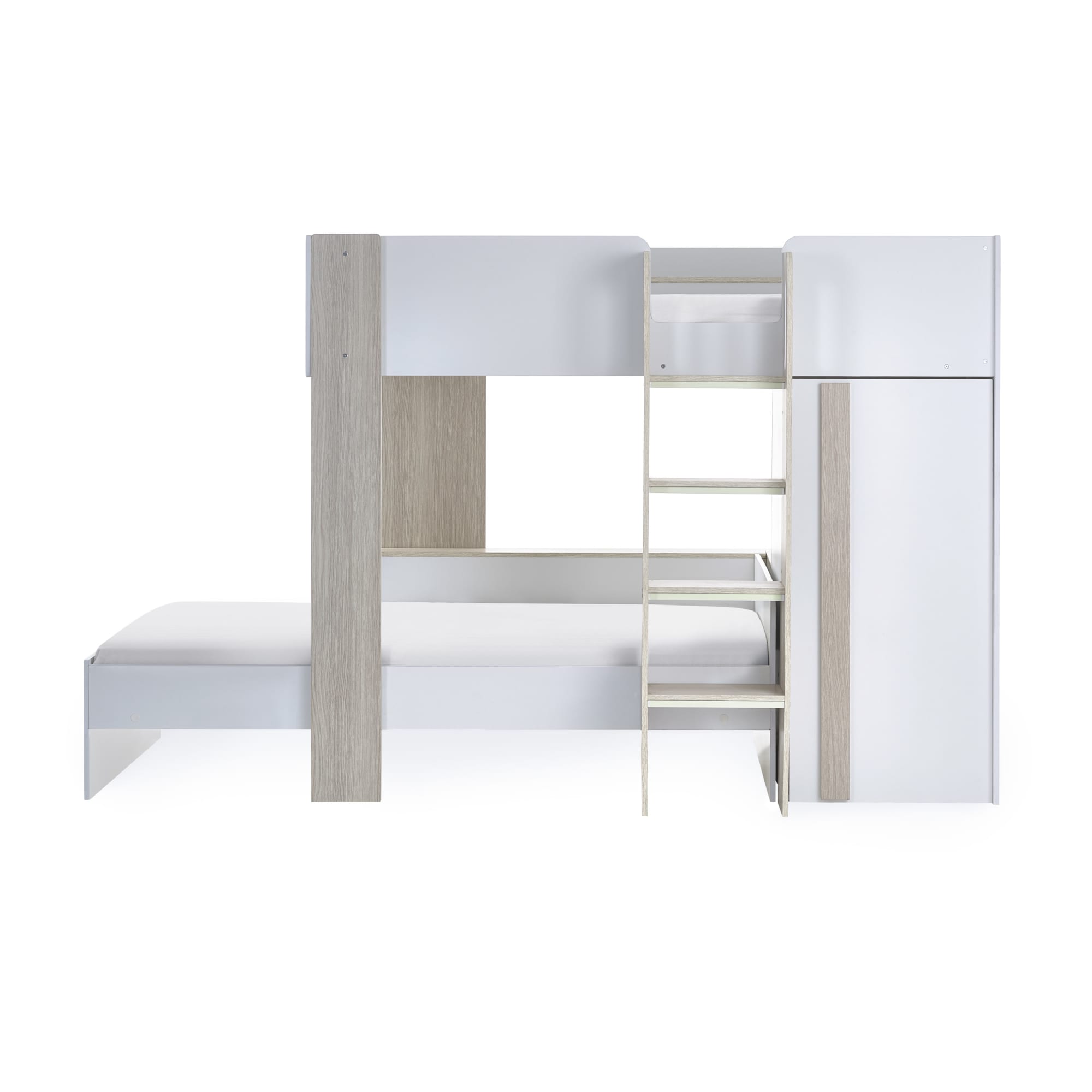 Horizon Wooden Bunk Bed – Pale Woodgrain & White
