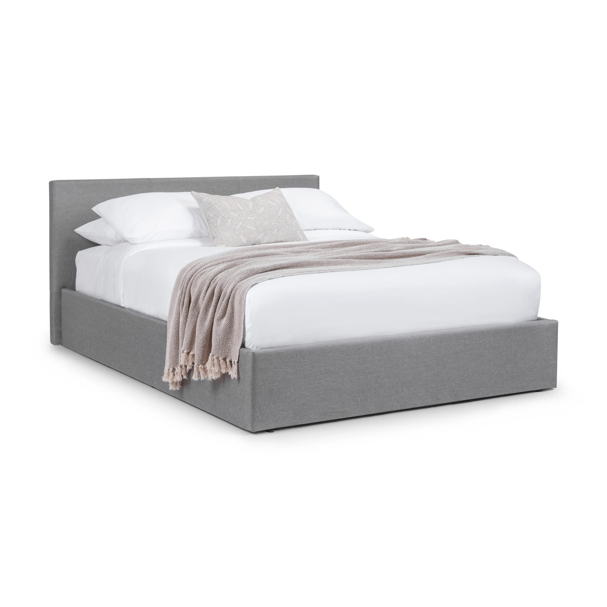 Rialto Ottoman Storage 135cm Double Bed  Light Grey