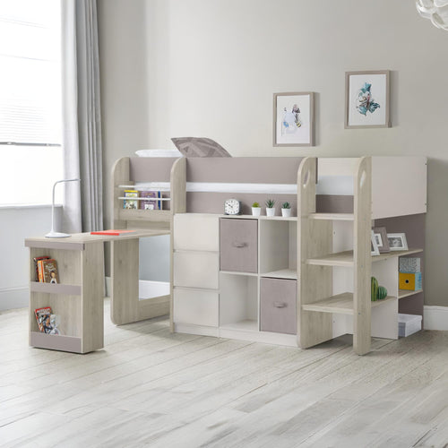Arlo 90cm Single Mid Sleeper Bed – Taupe