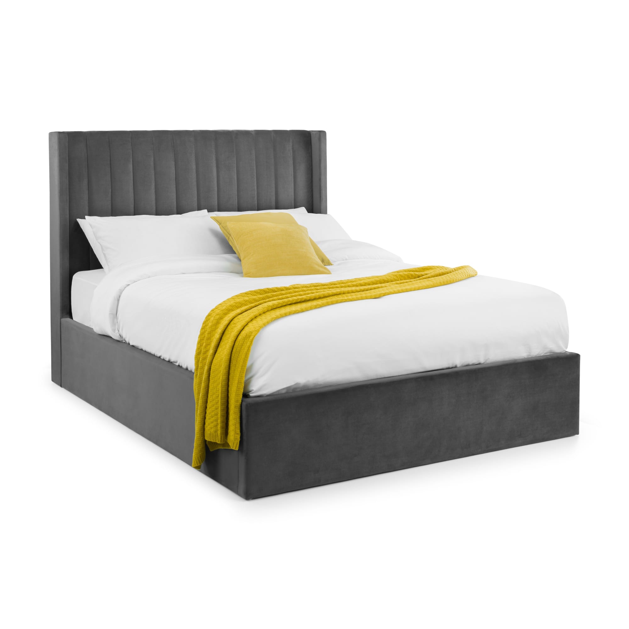 Langham Ottoman Storage 135cm Double Bed - Grey