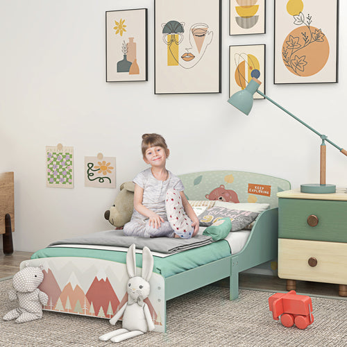 Low Kids Bed Frame with Bear Headboard