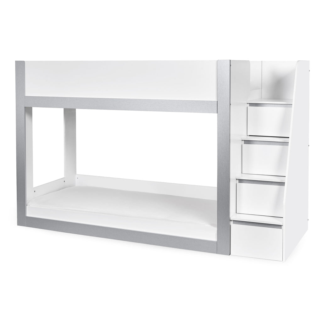 Gaia 3ft Single Bunk Bed - White and Silver