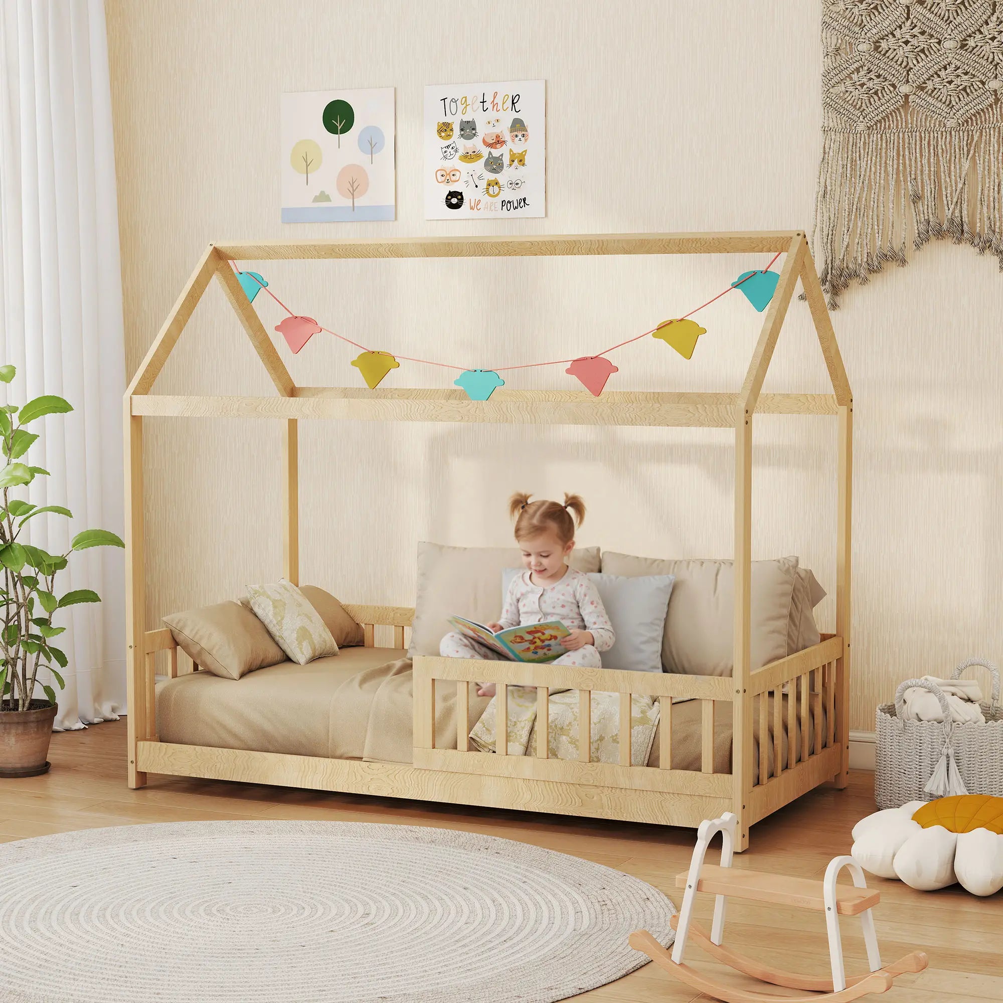 Evelyn Montessori House Bed with Guard Rails