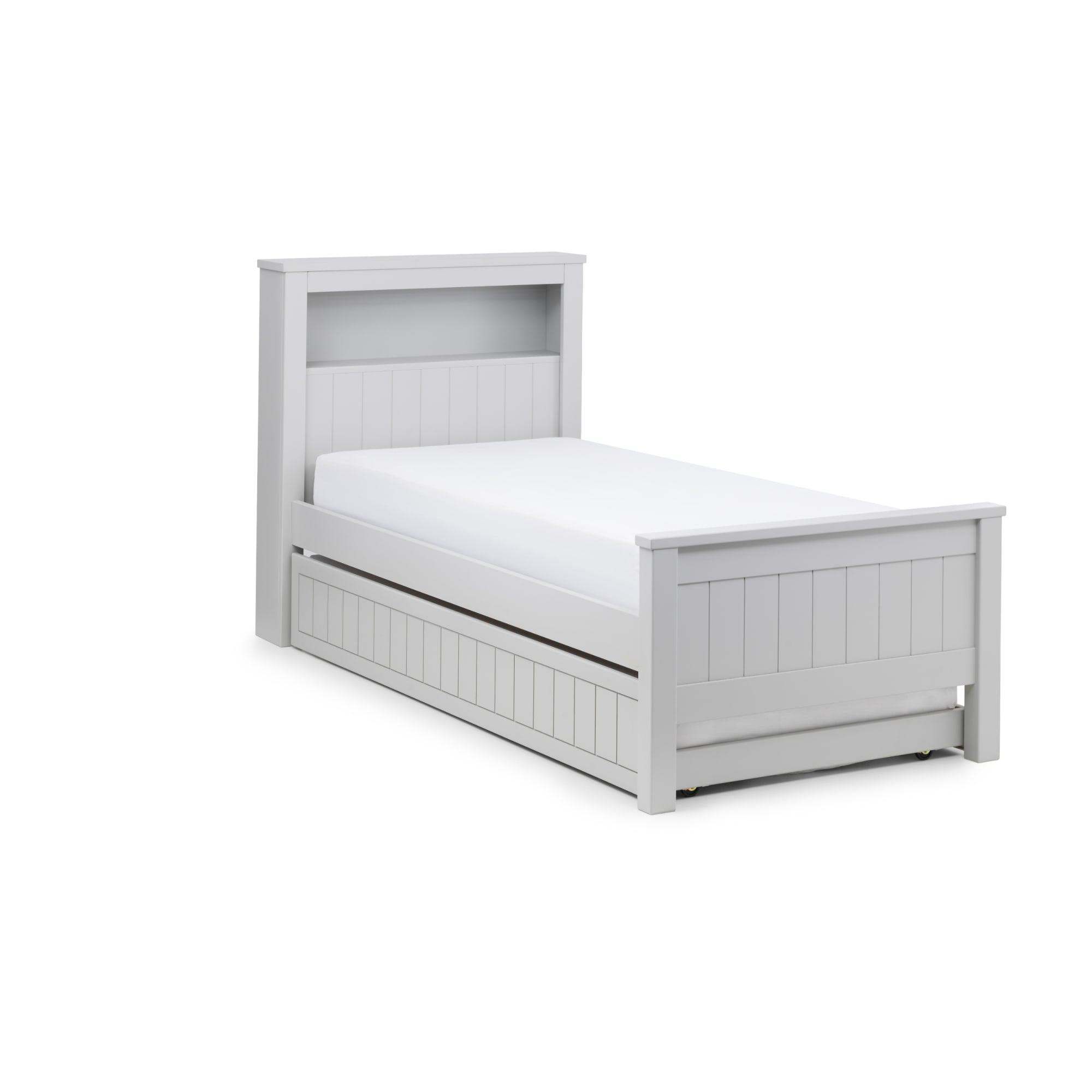 Harvey 3ft Single Bookcase Bed Frame with Underbed – Dove Grey